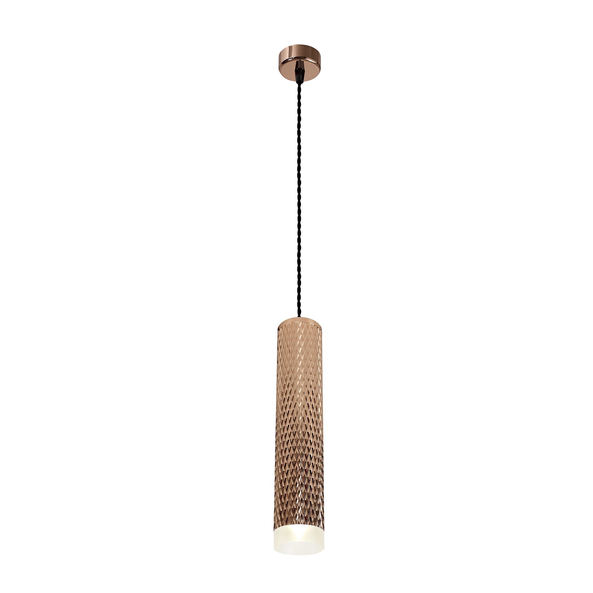 1 Light 30cm Pendant Light GU10, Rose Gold/Acrylic Ring