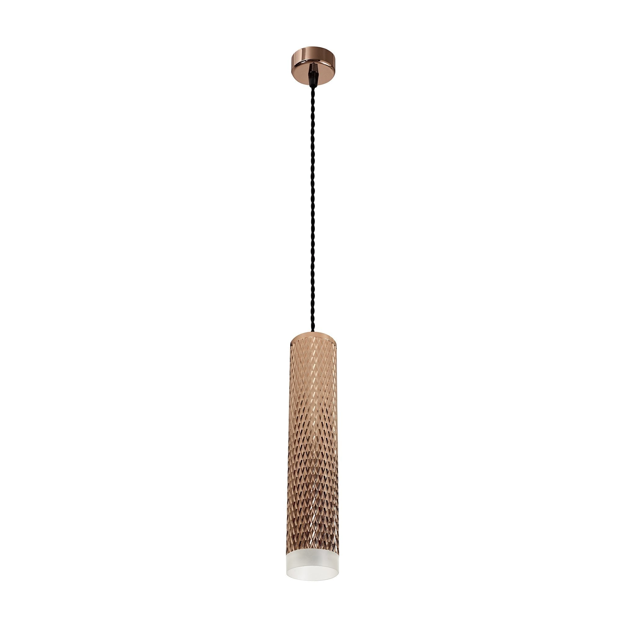 1 Light 30cm Pendant Light GU10, Rose Gold/Acrylic Ring