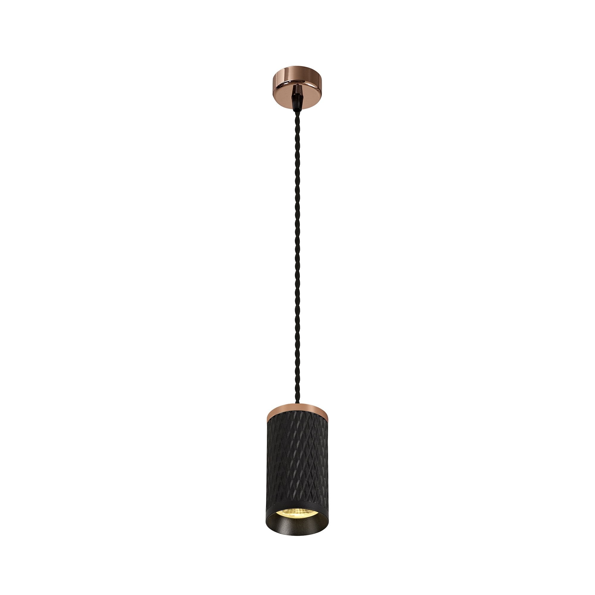 1 Light 11cm Pendant Light GU10, Rose Gold/Sand Black