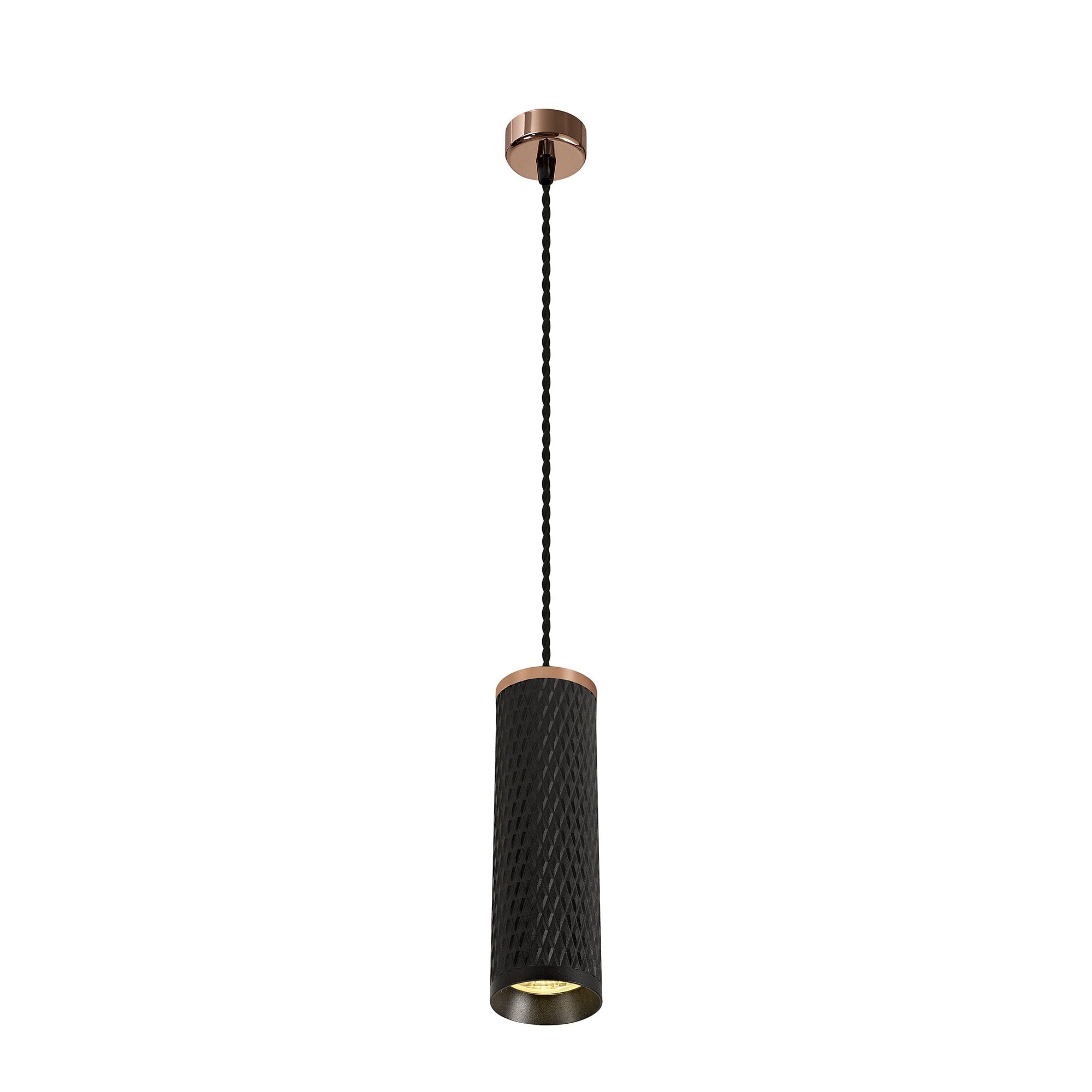 1 Light 20cm Pendant Light GU10, Rose Gold/Sand Black