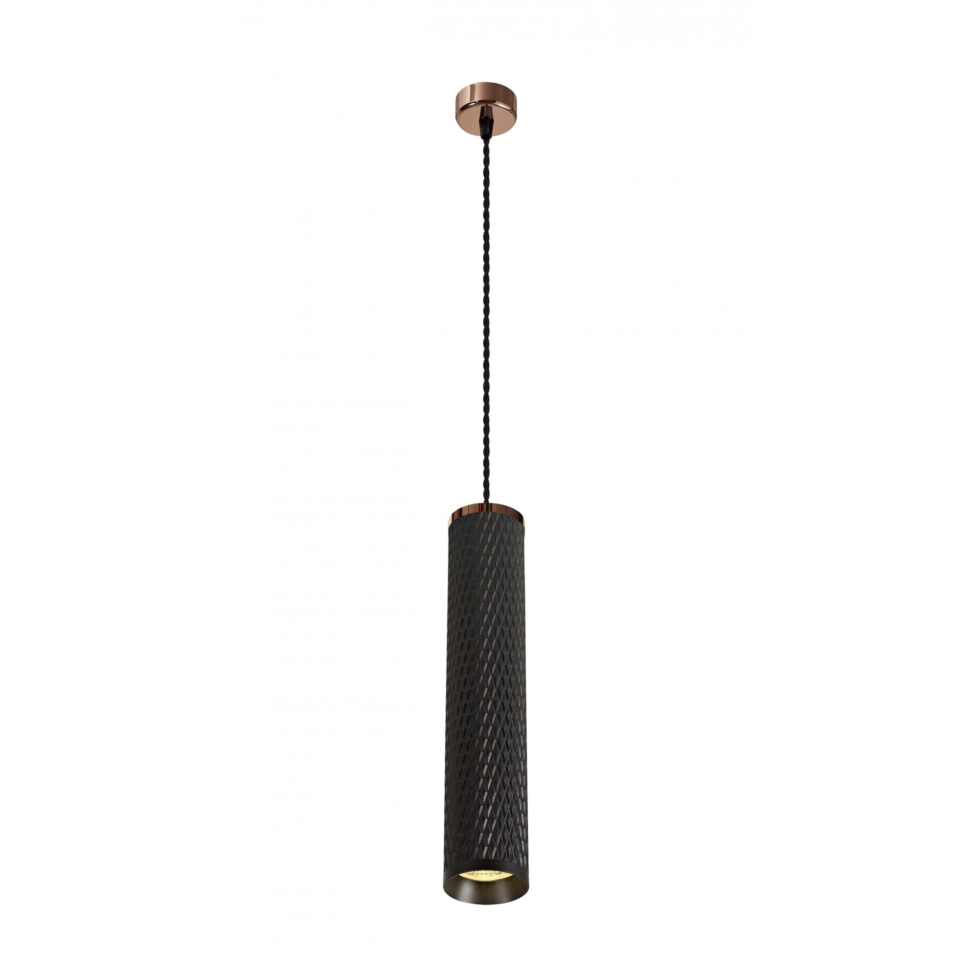 1 Light 20cm Pendant Light GU10, Sand Black / Rose Gold