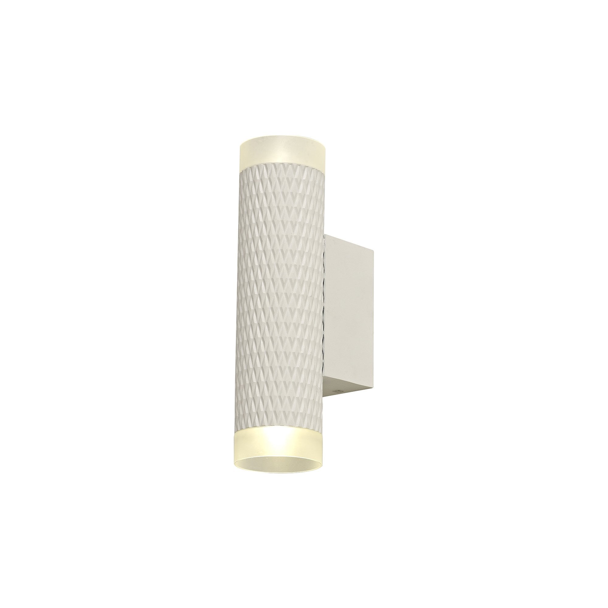 2 Light Wall Lamp GU10, Sand White/Acrylic Rings