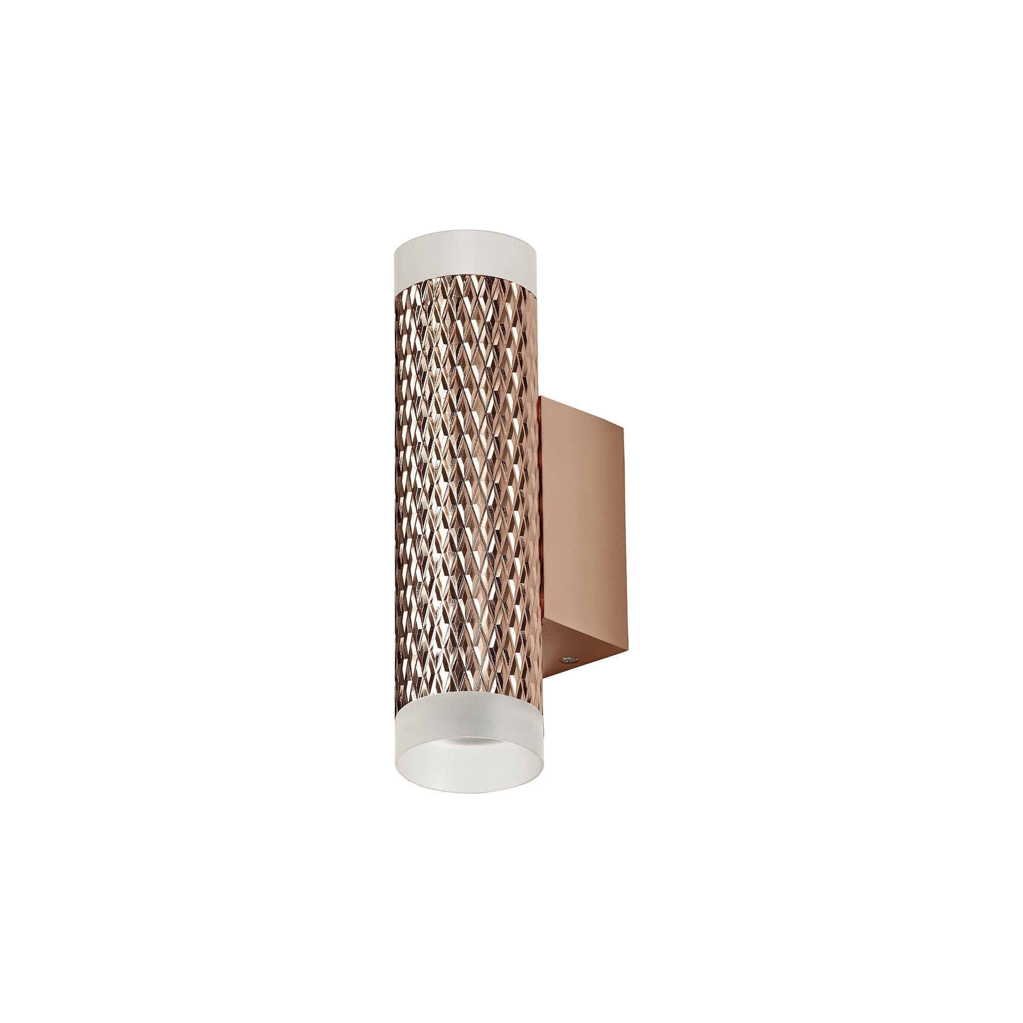 2 Light Wall Lamp GU10, Rose Gold/Acrylic Rings