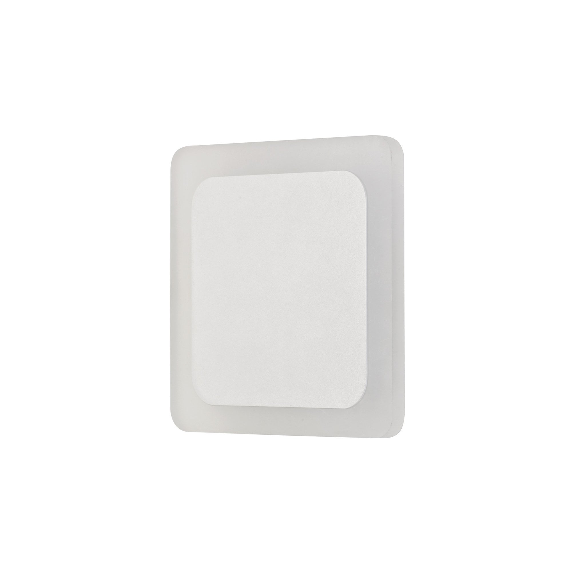 Magnetic Base Wall Lamp, 12W LED 3000K 498lm, 15/19cm Square Centre, Sand White/Acrylic Frosted Diffuser