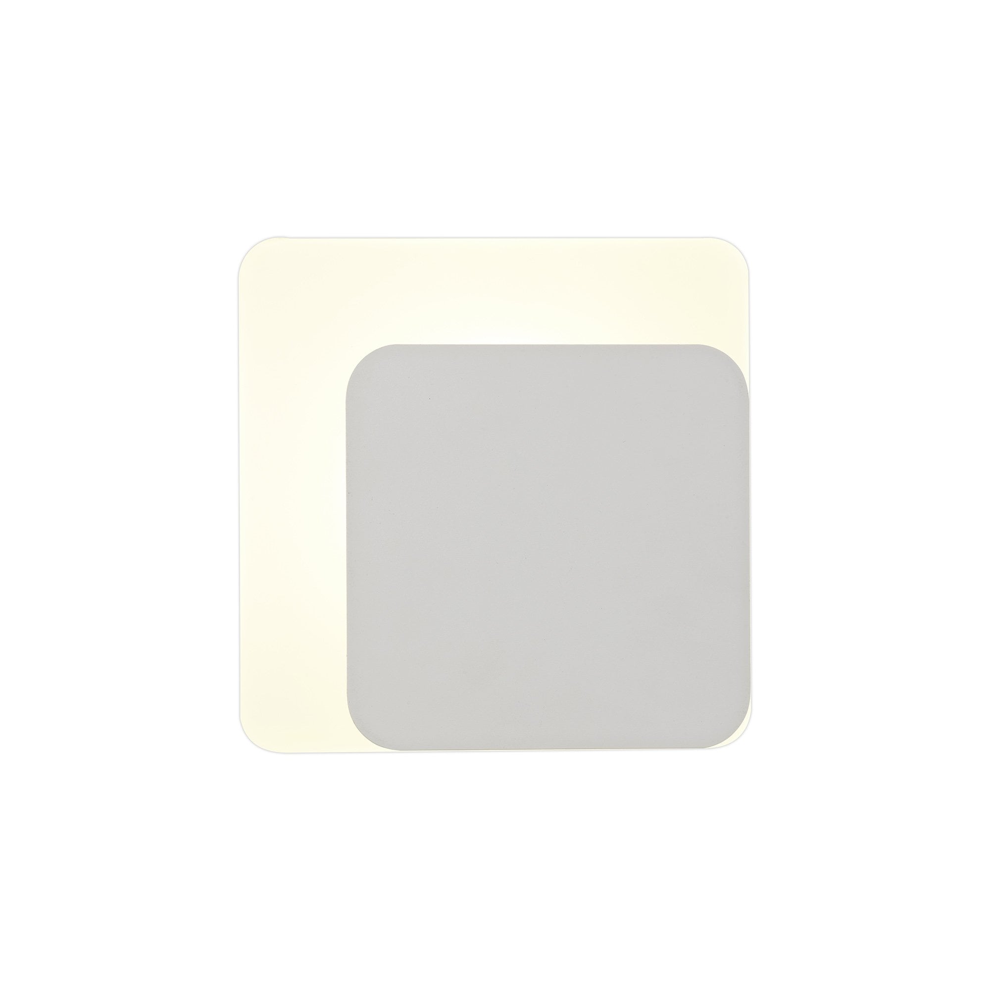 Magnetic Base Wall Lamp, 12W LED 3000K 498lm, 15/19cm Square Right Offset, Sand White/Acrylic Frosted Diffuser