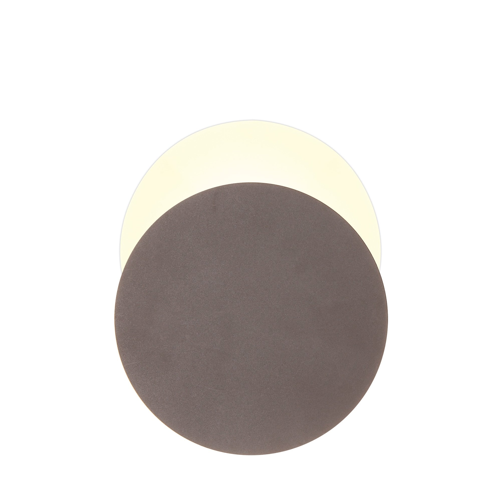 Magnetic Base Wall Lamp, 12W LED 3000K 498lm, 20/19cm Round Bottom Offset, Coffee/Acrylic Frosted Diffuser
