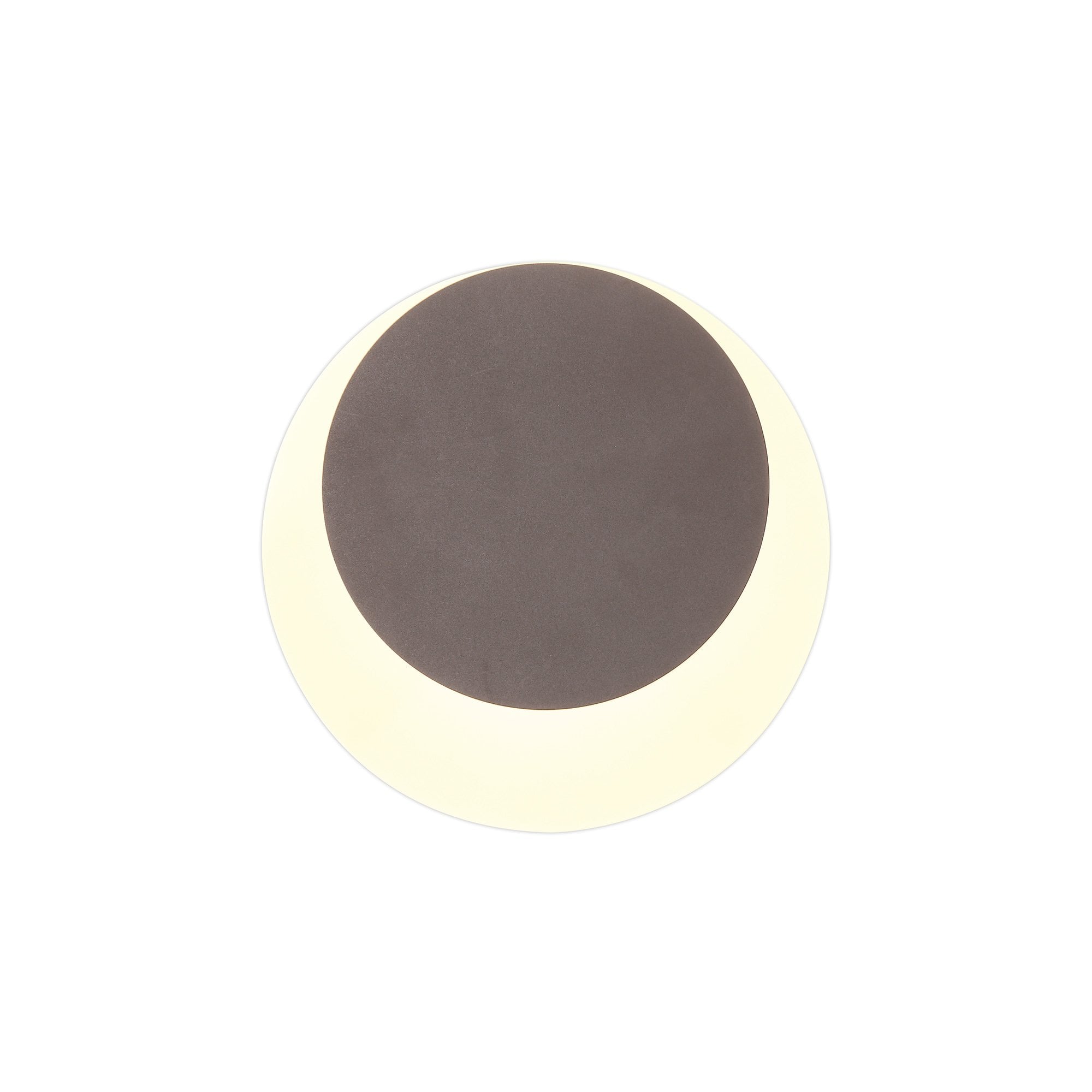 Magnetic Base Wall Lamp, 12W LED 3000K 498lm, 15/19cm Round Top Offset, Coffee/Acrylic Frosted Diffuser