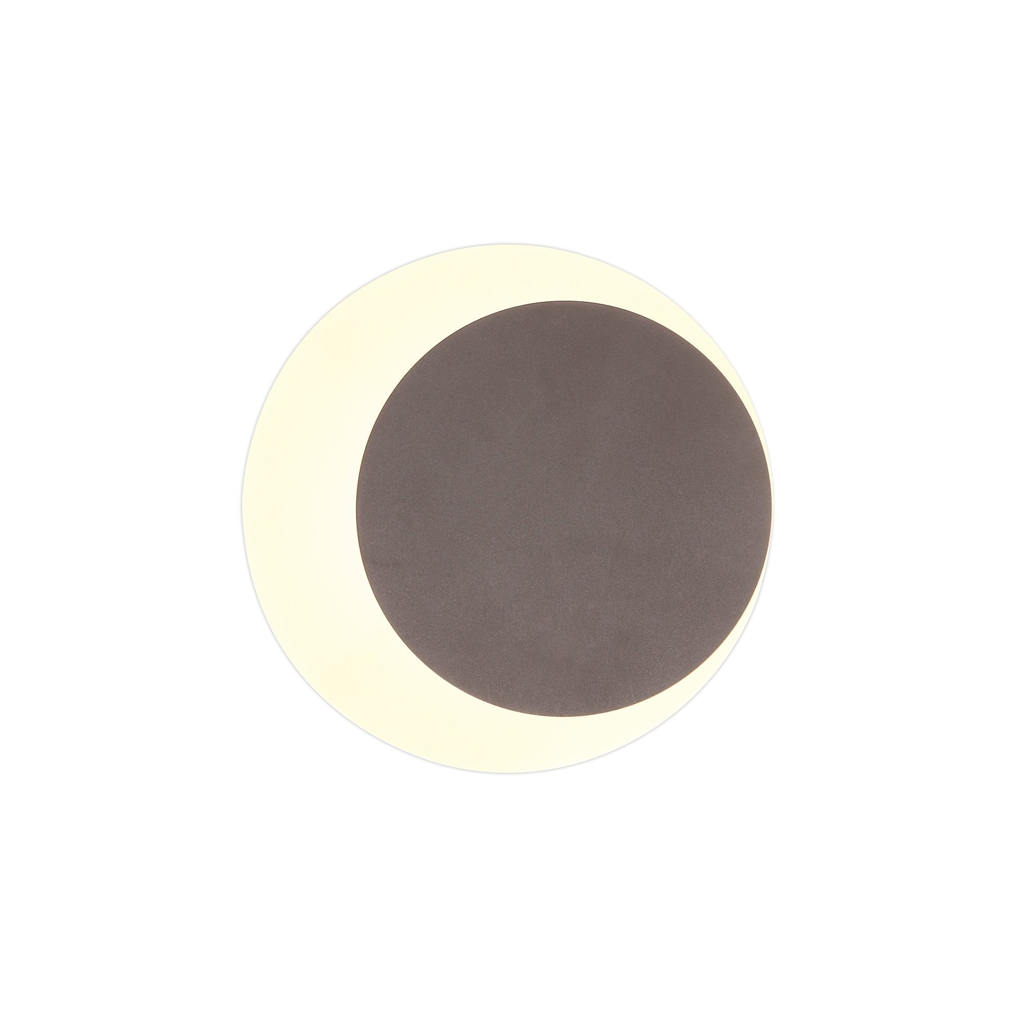 Magnetic Base Wall Lamp, 12W LED 3000K 498lm, 15/19cm Round Right Offset, Coffee/Acrylic Frosted Diffuser
