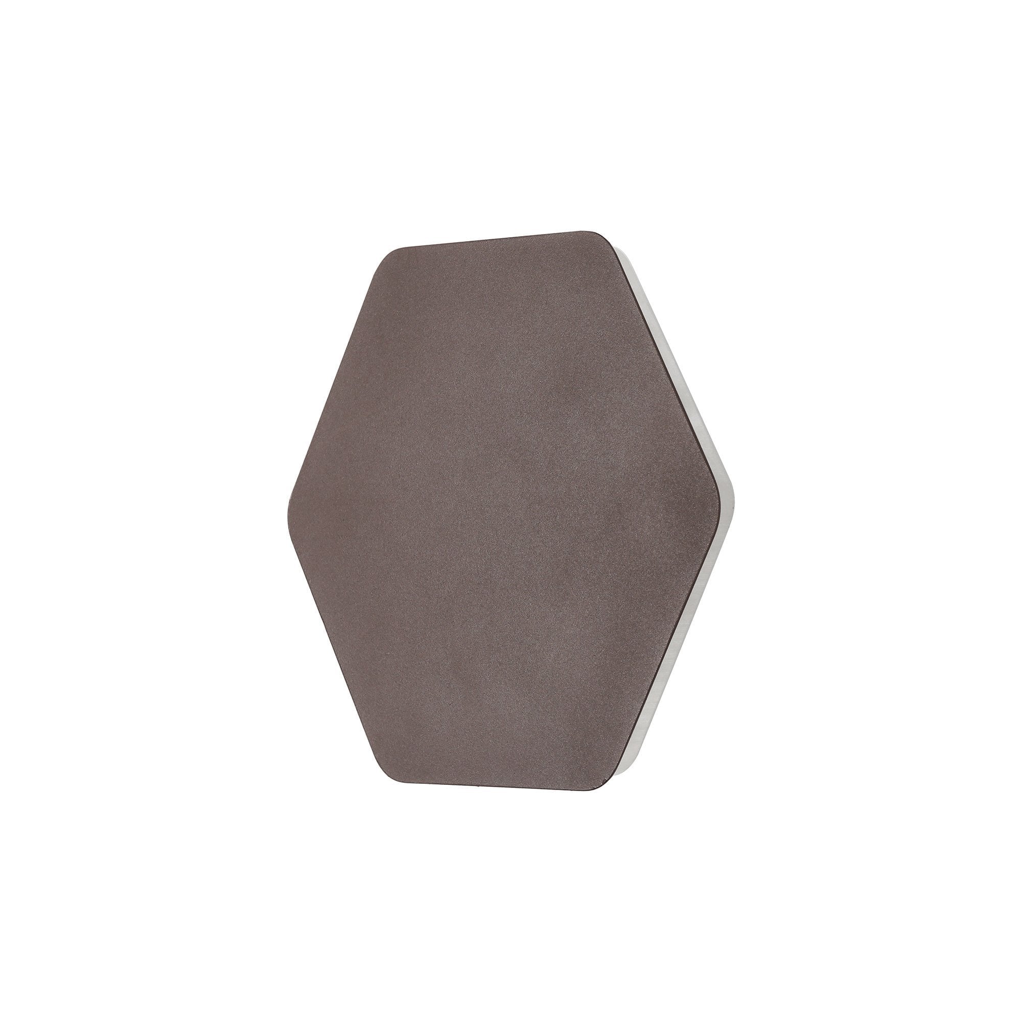 Magnetic Base Wall Lamp, 12W LED 3000K 498lm, 20/19cm Horizontal Hexagonal Centre, Coffee/Acrylic Frosted Diffuser