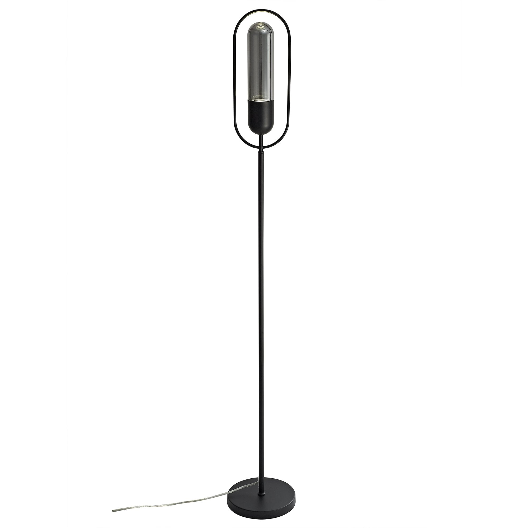 Floor Lamp, 1 x 7W LED, 4000K, 790lm, Black/Smoked, 3yrs Warranty