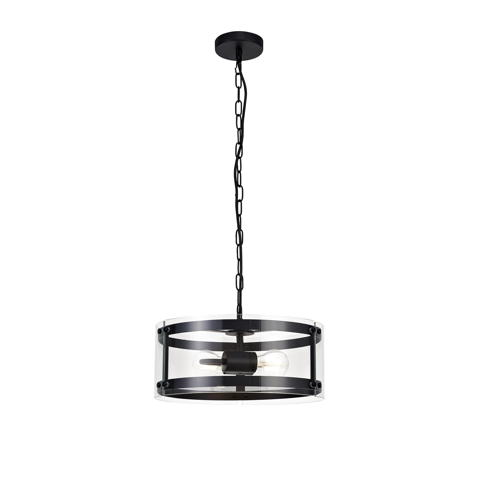 Pendant, 2 Light E27, Matt Black