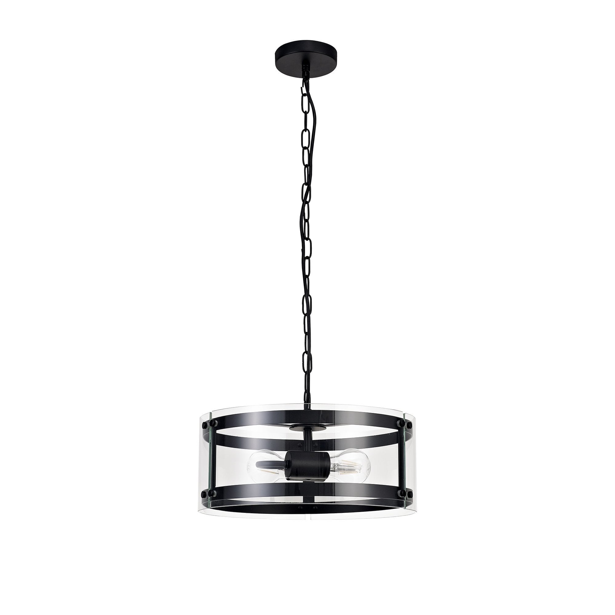 Pendant, 2 Light E27, Matt Black