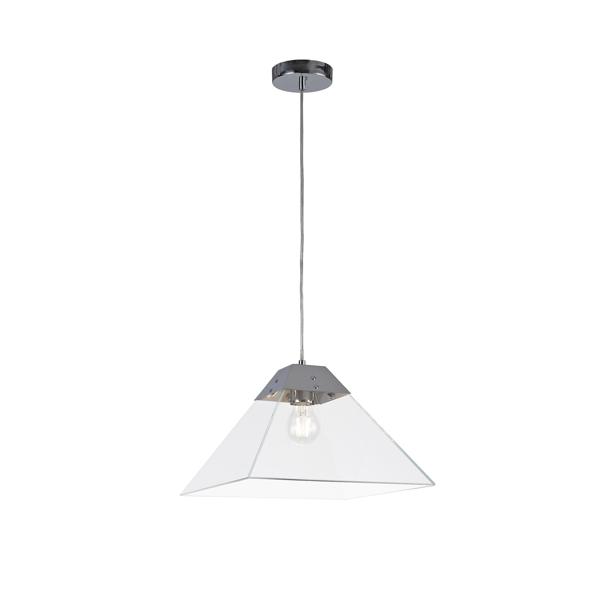 Pendant Large, 1 Light E27, Polished Chrome