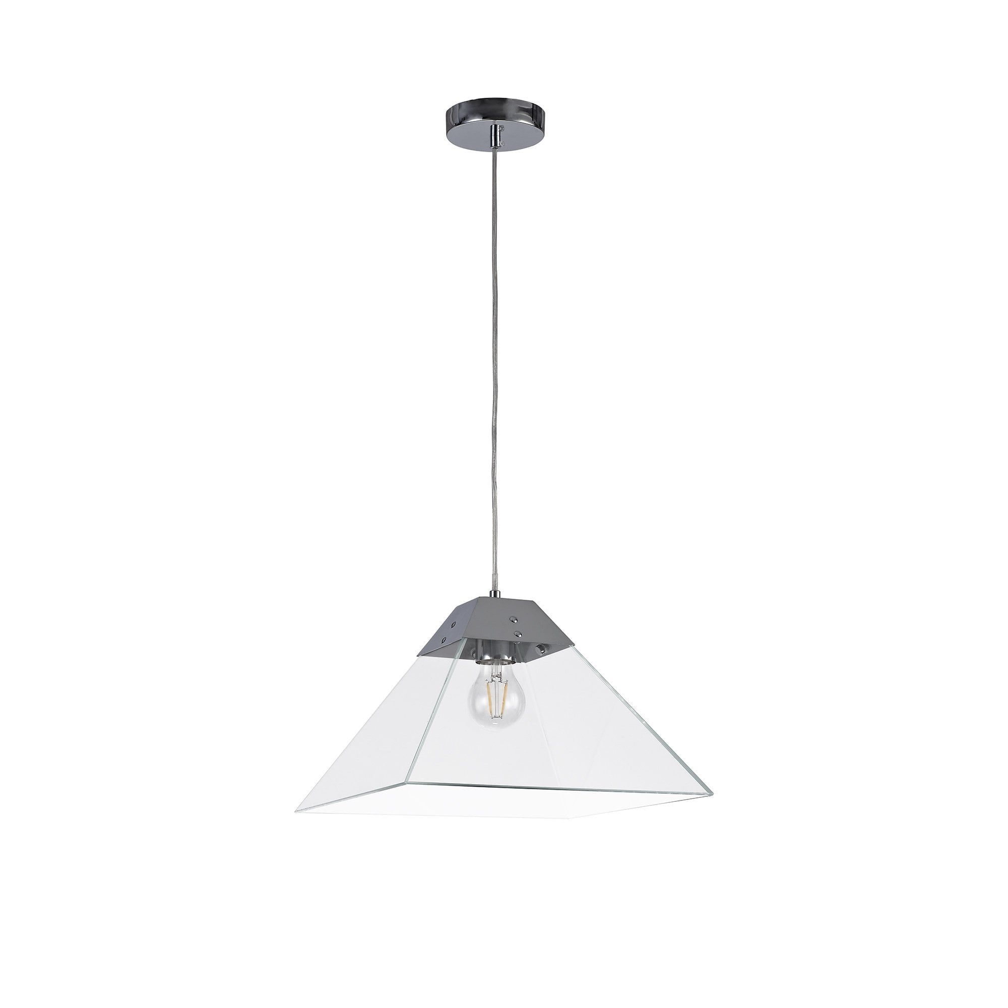 Pendant Large, 1 Light E27, Polished Chrome