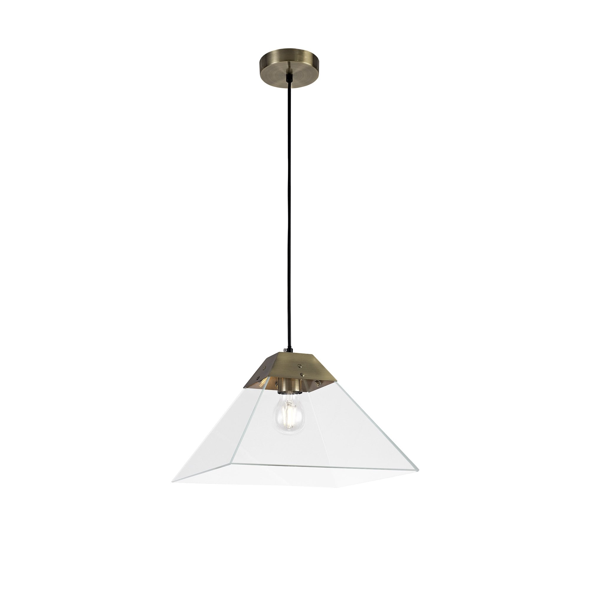 Pendant Large, 1 Light E27, Antique Brass