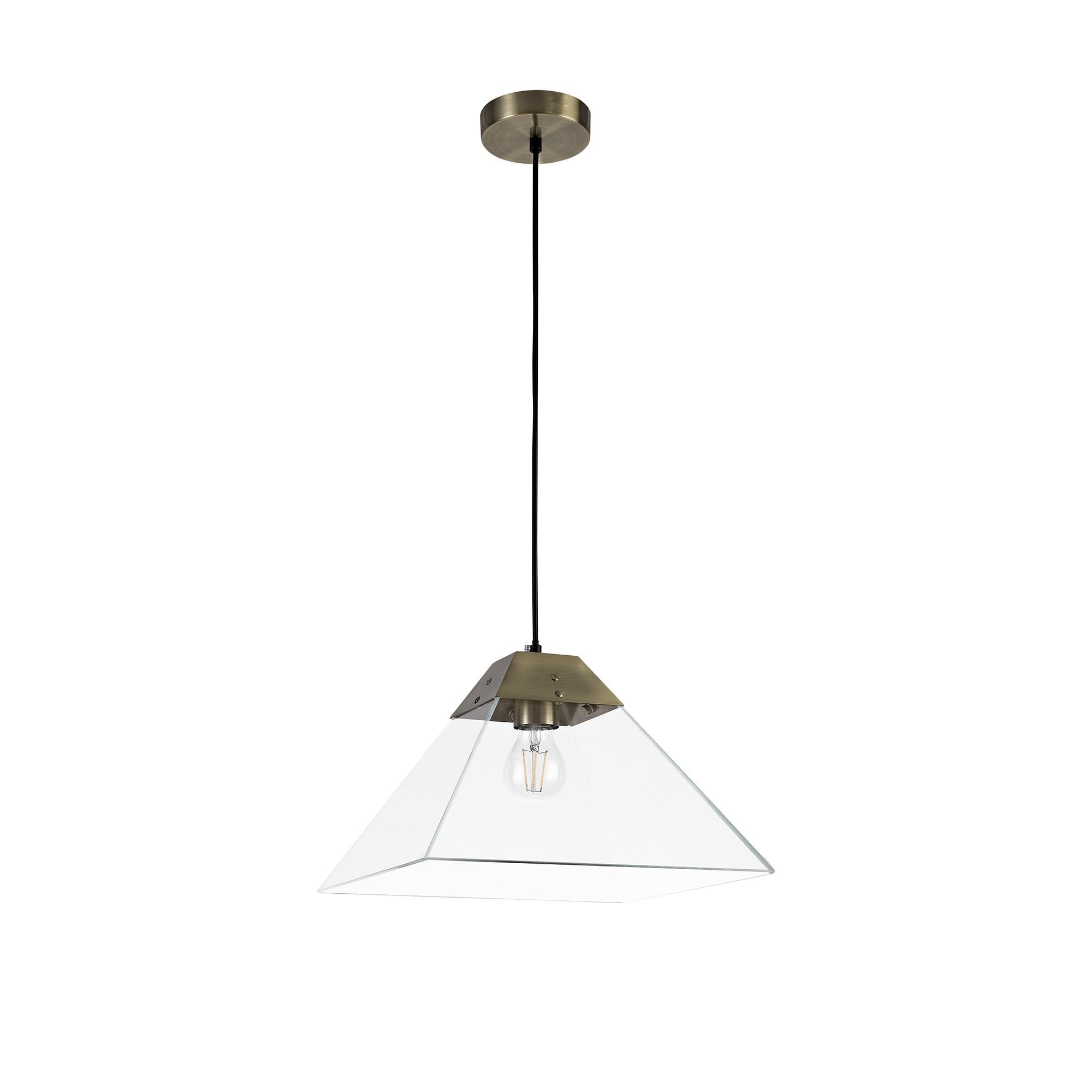 Pendant Large, 1 Light E27, Antique Brass