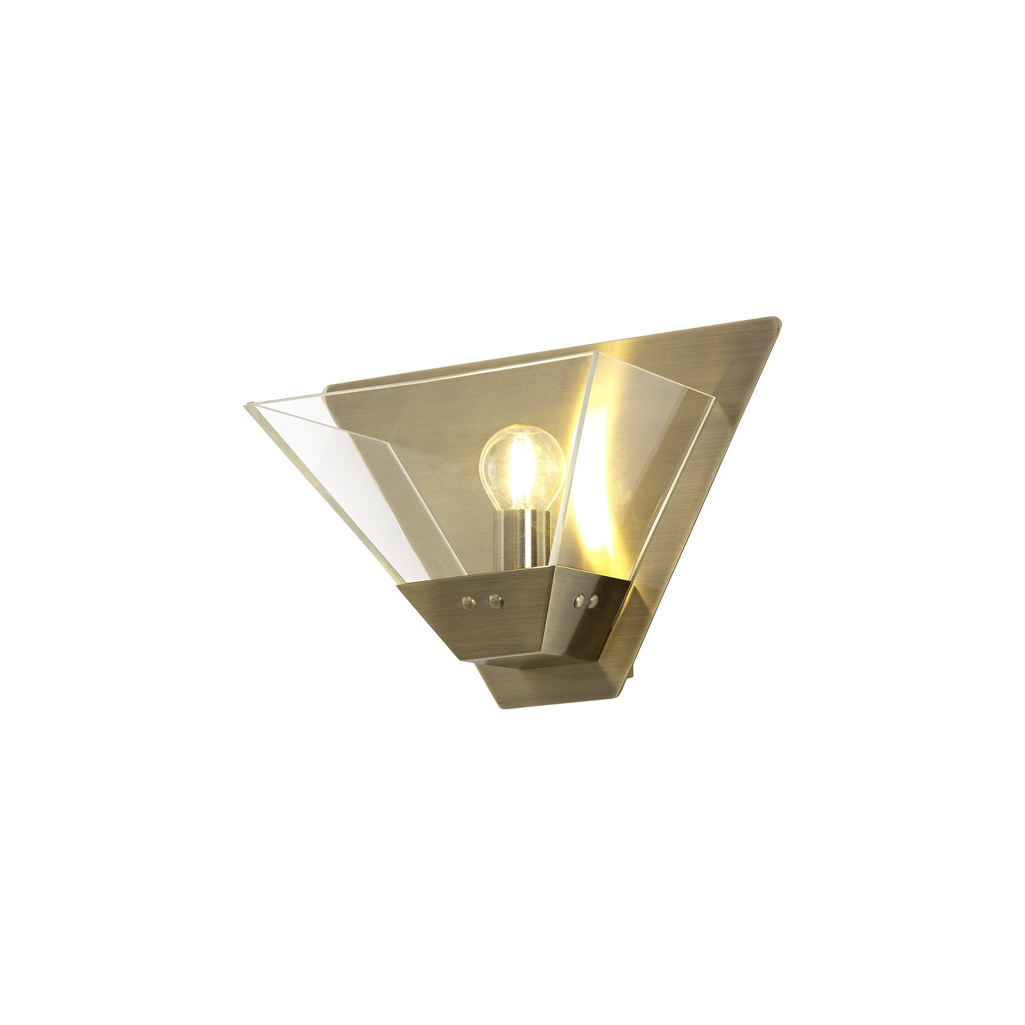 Wall Lamp, 1 Light E14, Antique Brass