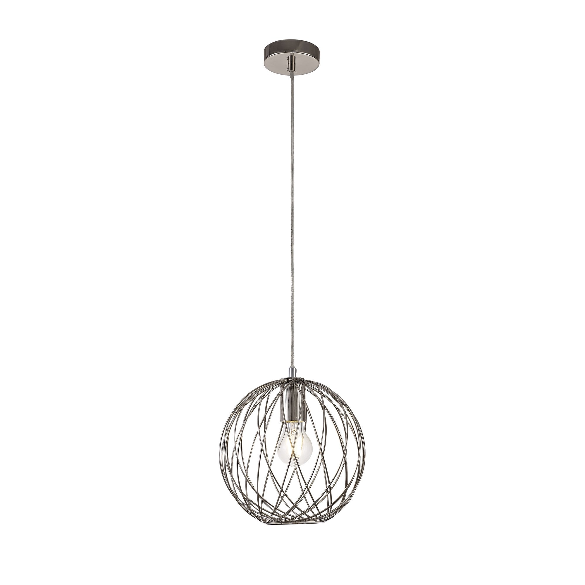 Sphere Pendant, 1 x E27, Polished Nickel