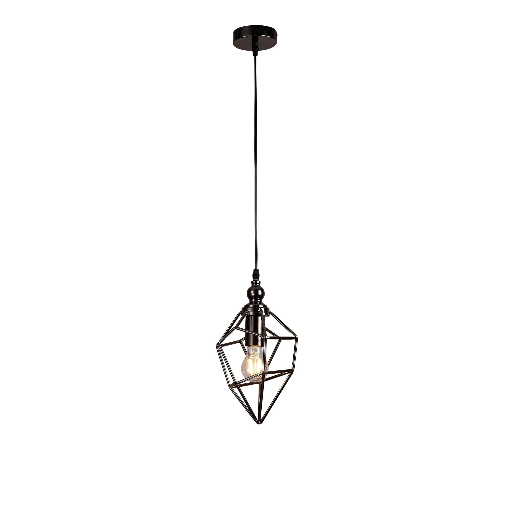 Small Pendant, 1 x E27, Black Nickel