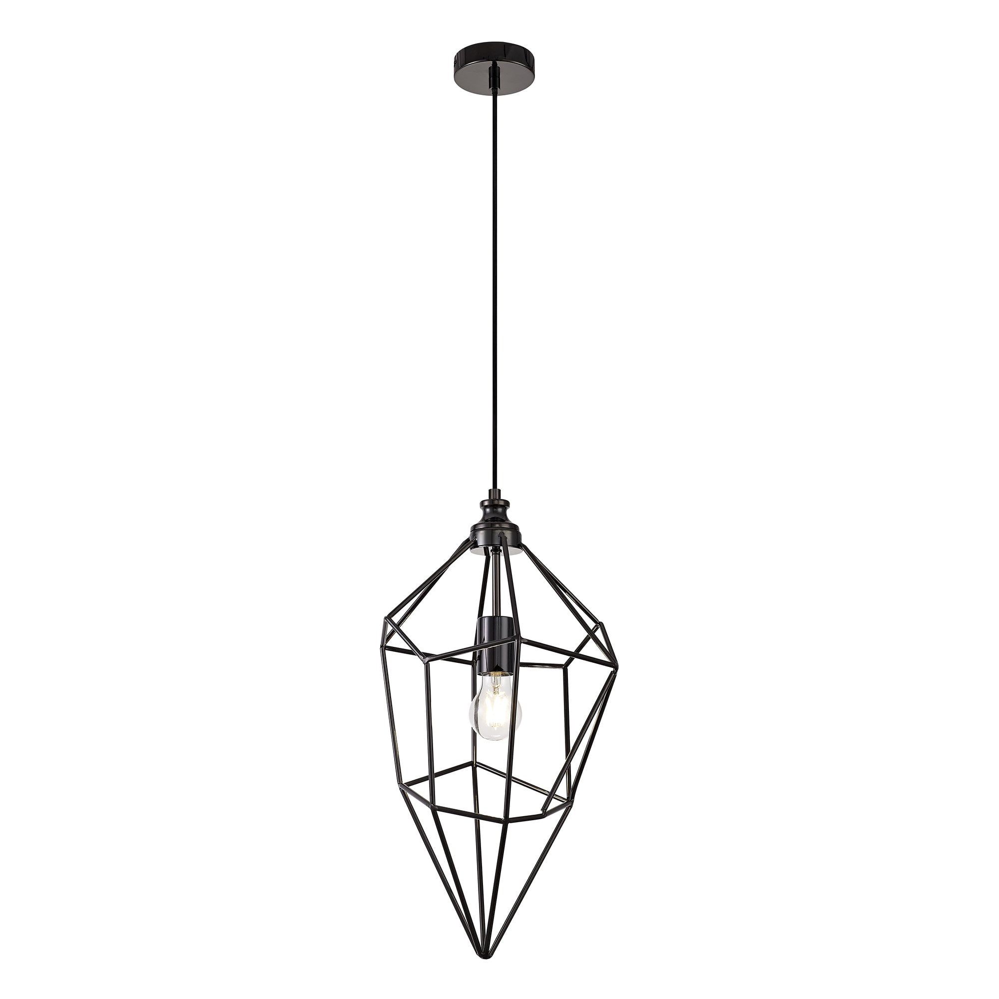 Large Pendant, 1 x E27, Black Nickel