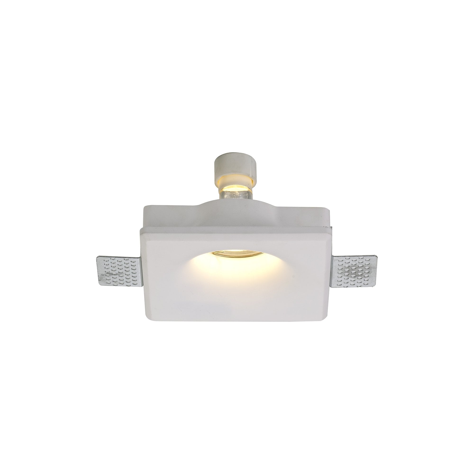 Square Deep Recessed Spotlight, GU10, White Paintable Gypsum, Cut Out: L:123mmxW:123mm
