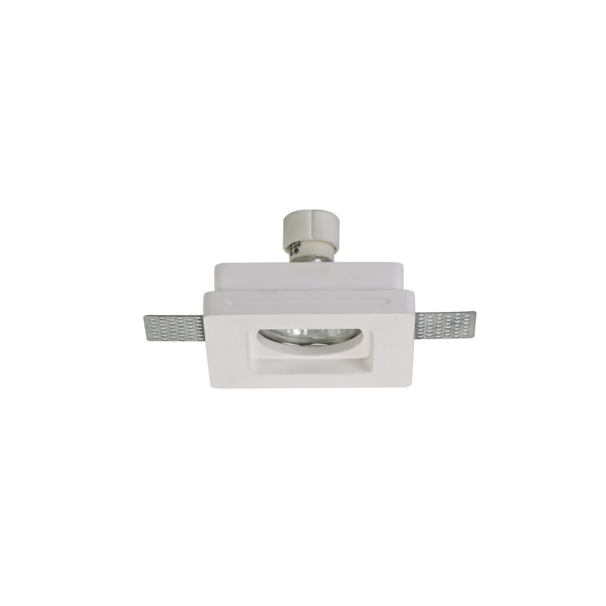Square Stepped Recessed Spotlight, GU10, White Paintable Gypsum, Cut Out: L:103mmxW:103mm