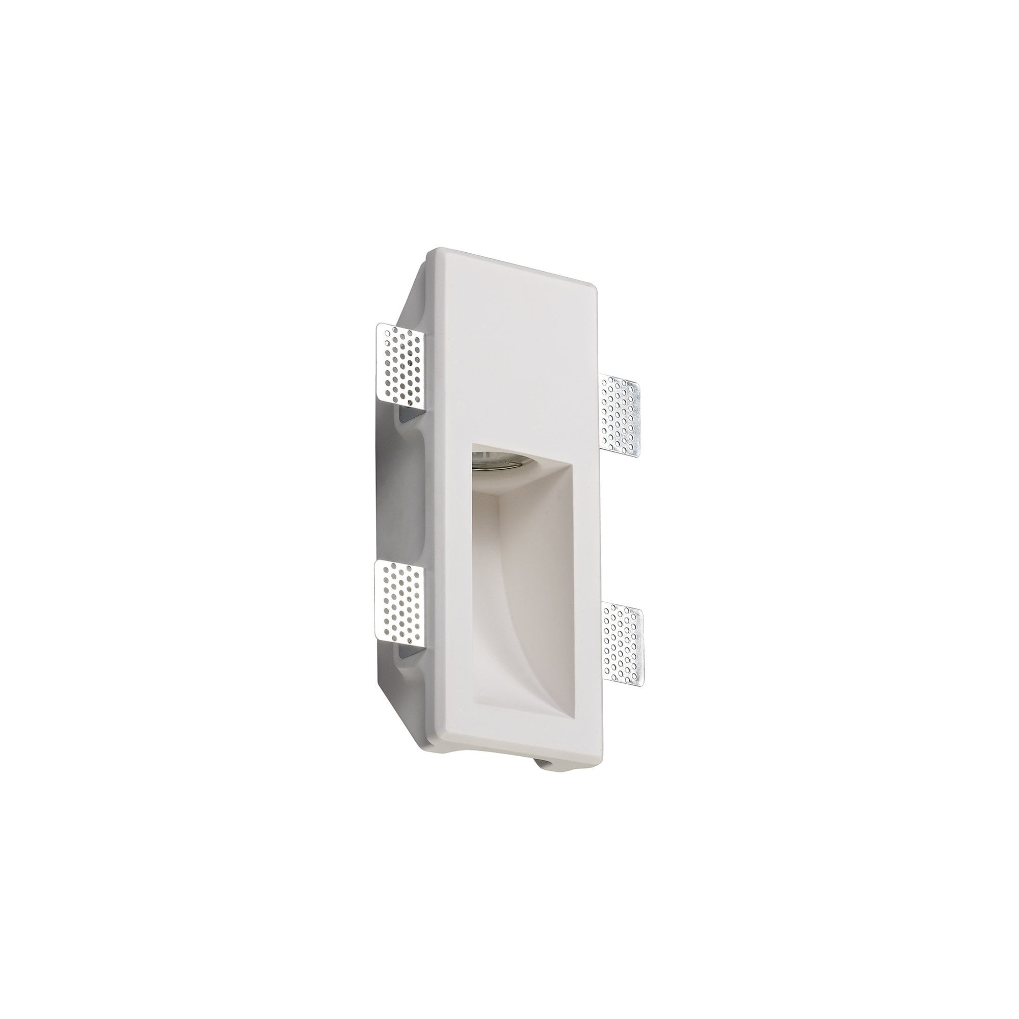 Small Recessed Wall Lamp, 1 x GU10, White Paintable Gypsum, Cut Out: L:253mmxW:103mm