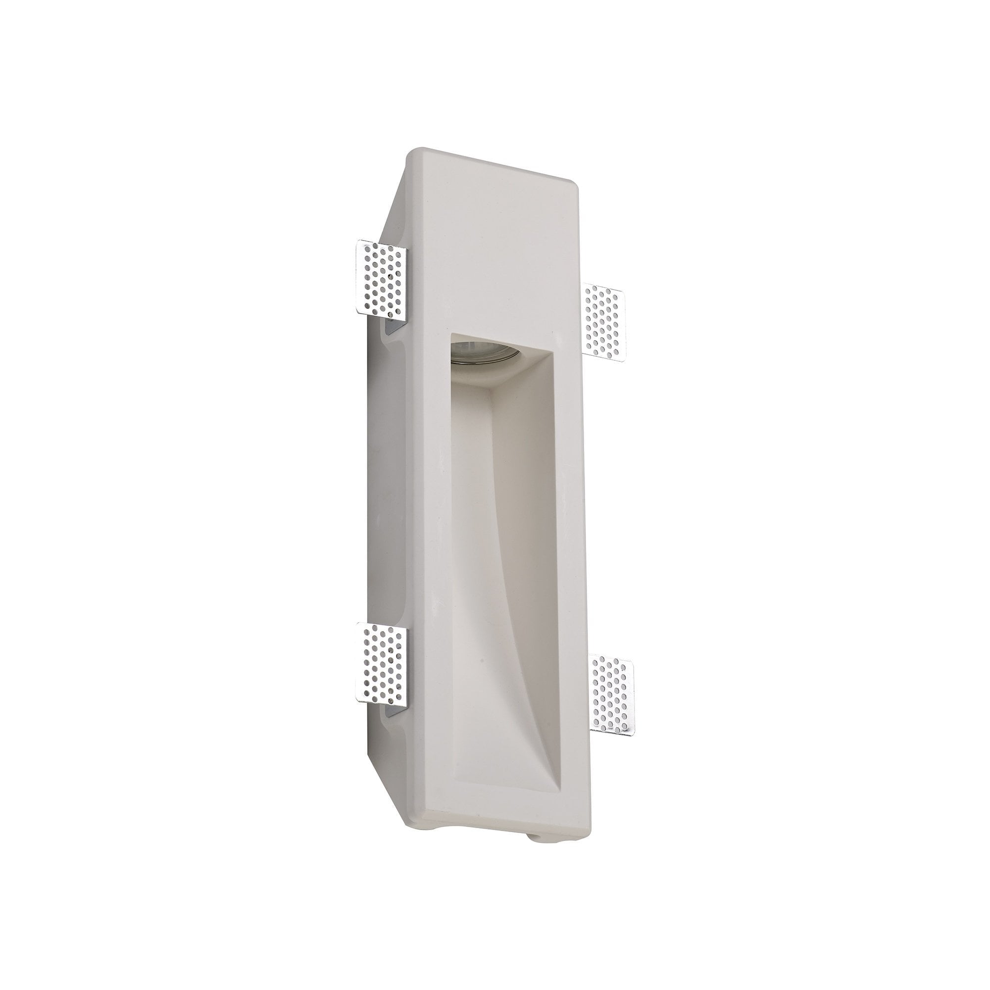 Medium Recessed Wall Lamp, 1 x GU10, White Paintable Gypsum, Cut Out: L:353mmxW:103mm