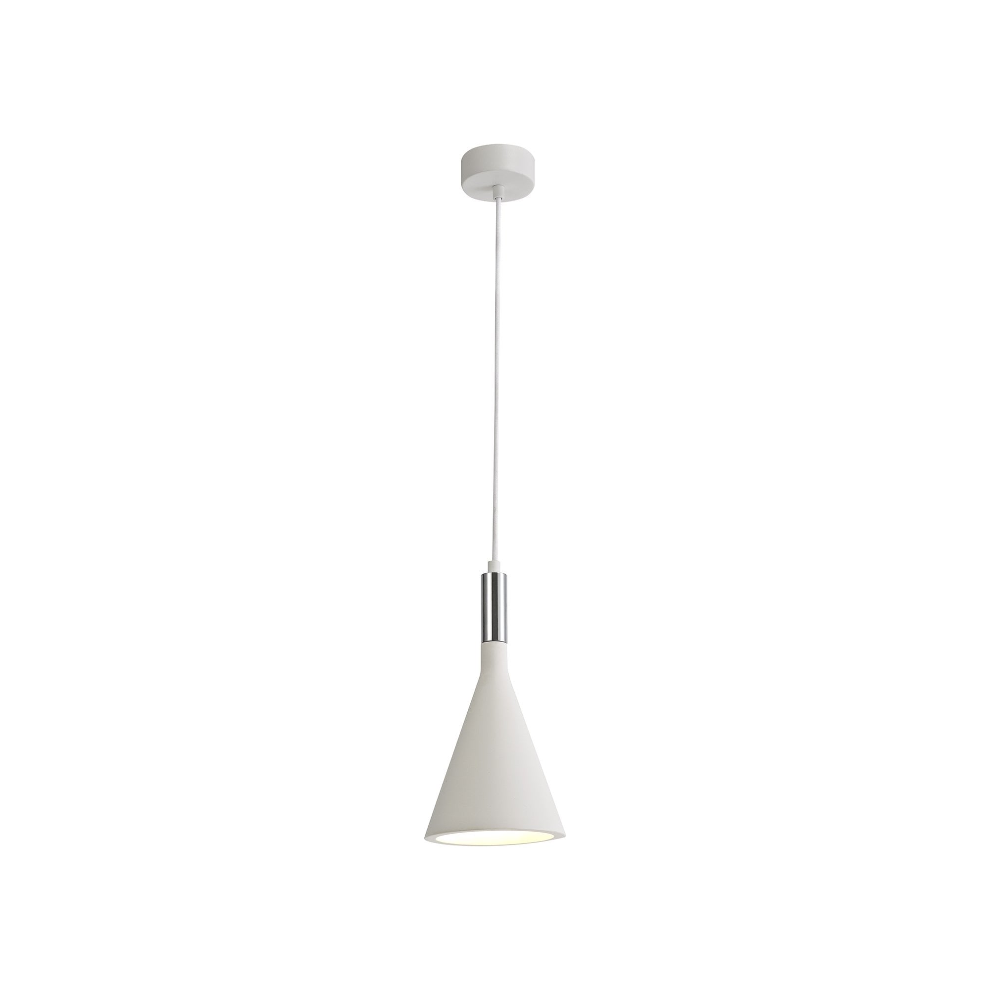 Pendant, 1 x E27, White Paintable Gypsum