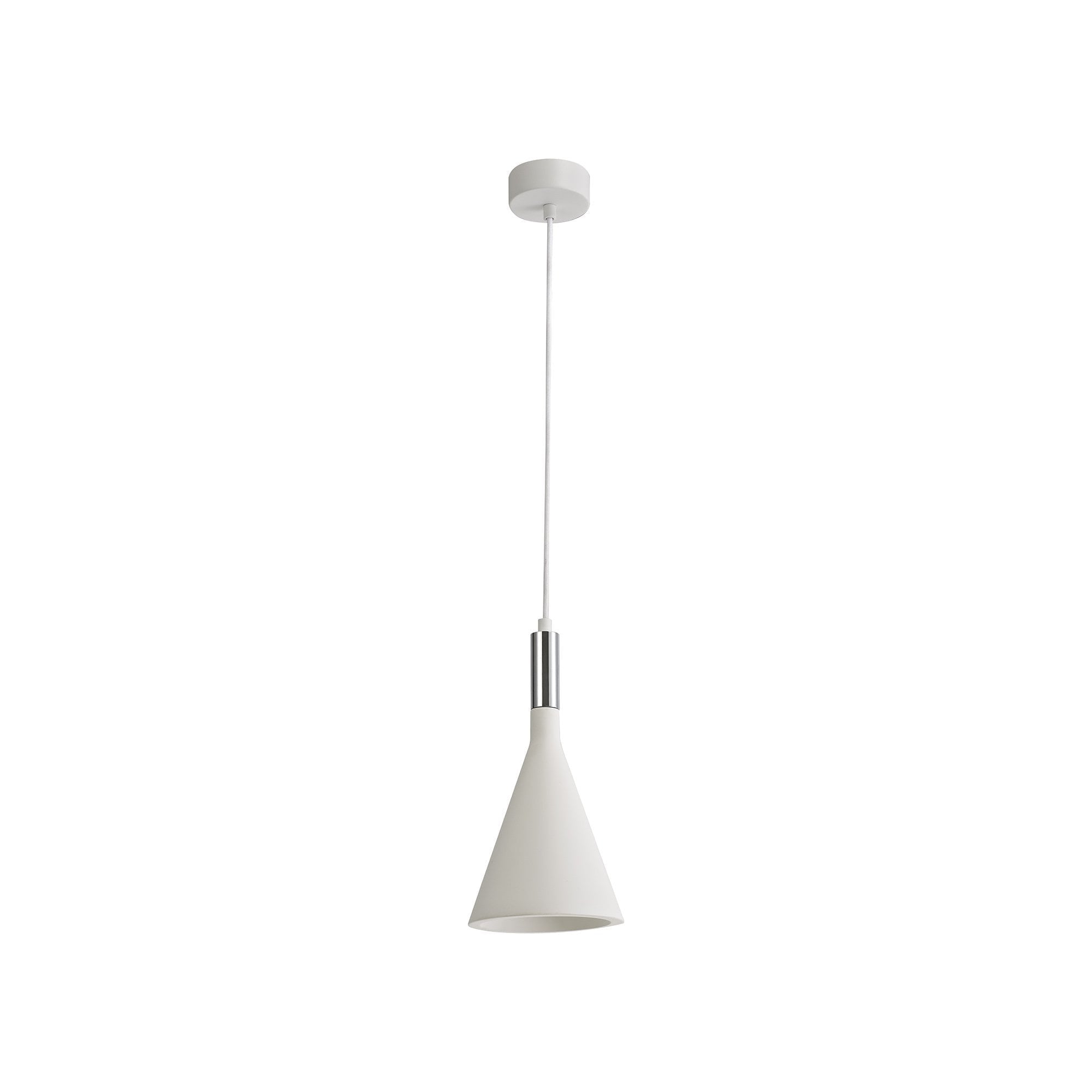 Pendant, 1 x E27, White Paintable Gypsum