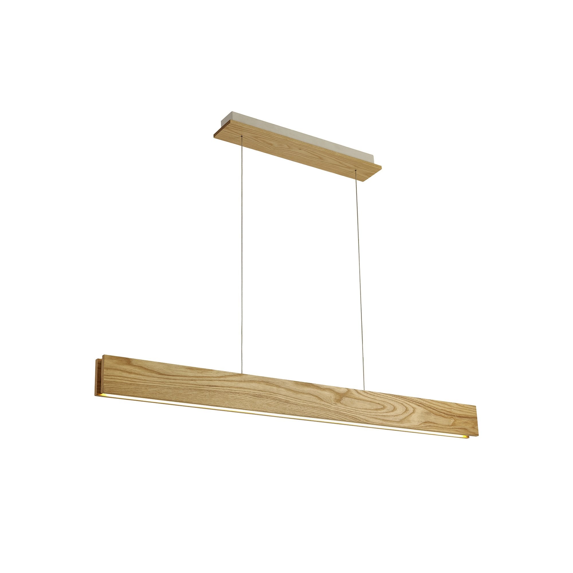 Pendant, 2 x 20W LED, 3000K, 1662lm, Medium Oak/Matt White, 3yrs Warranty