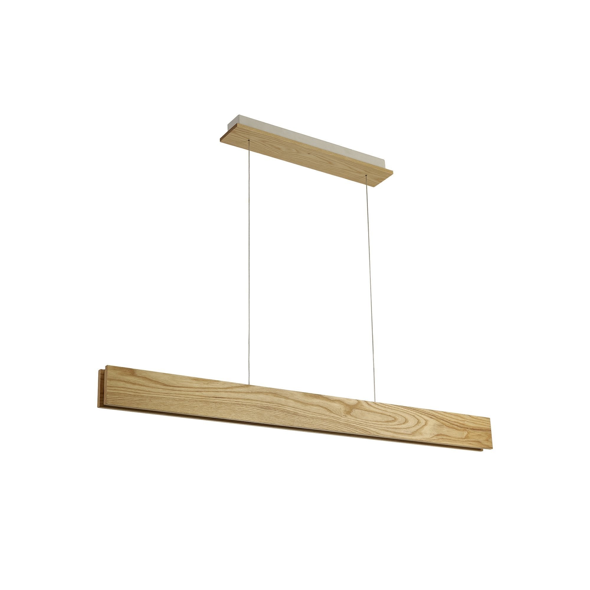 Pendant, 2 x 20W LED, 3000K, 1662lm, Medium Oak/Matt White, 3yrs Warranty