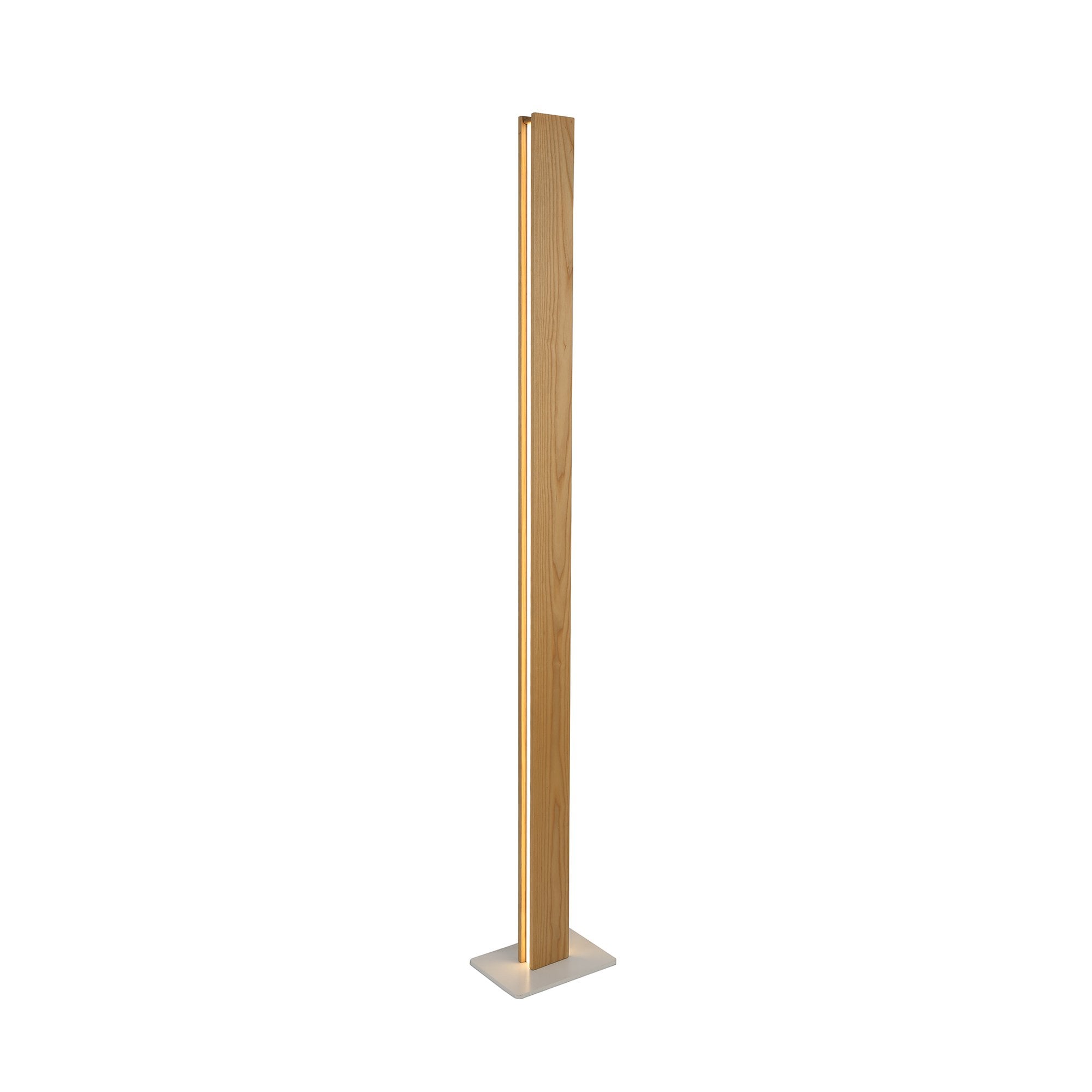 Floor Lamp, 2 x 18W LED, 3000K, 1560lm, Medium Oak/Matt White, 3yrs Warranty