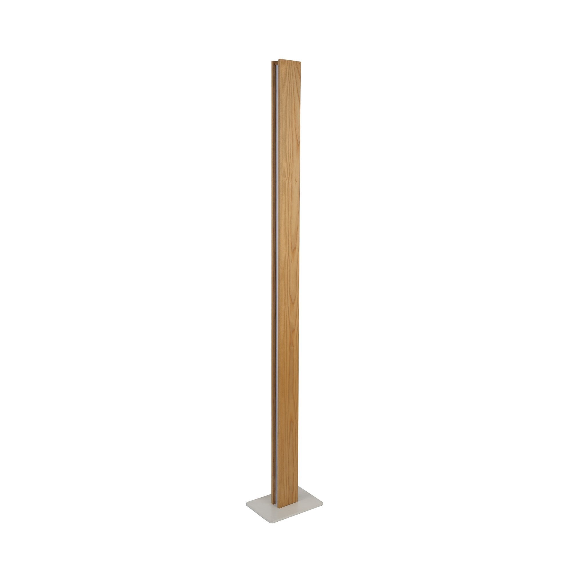 Floor Lamp, 2 x 18W LED, 3000K, 1560lm, Medium Oak/Matt White, 3yrs Warranty