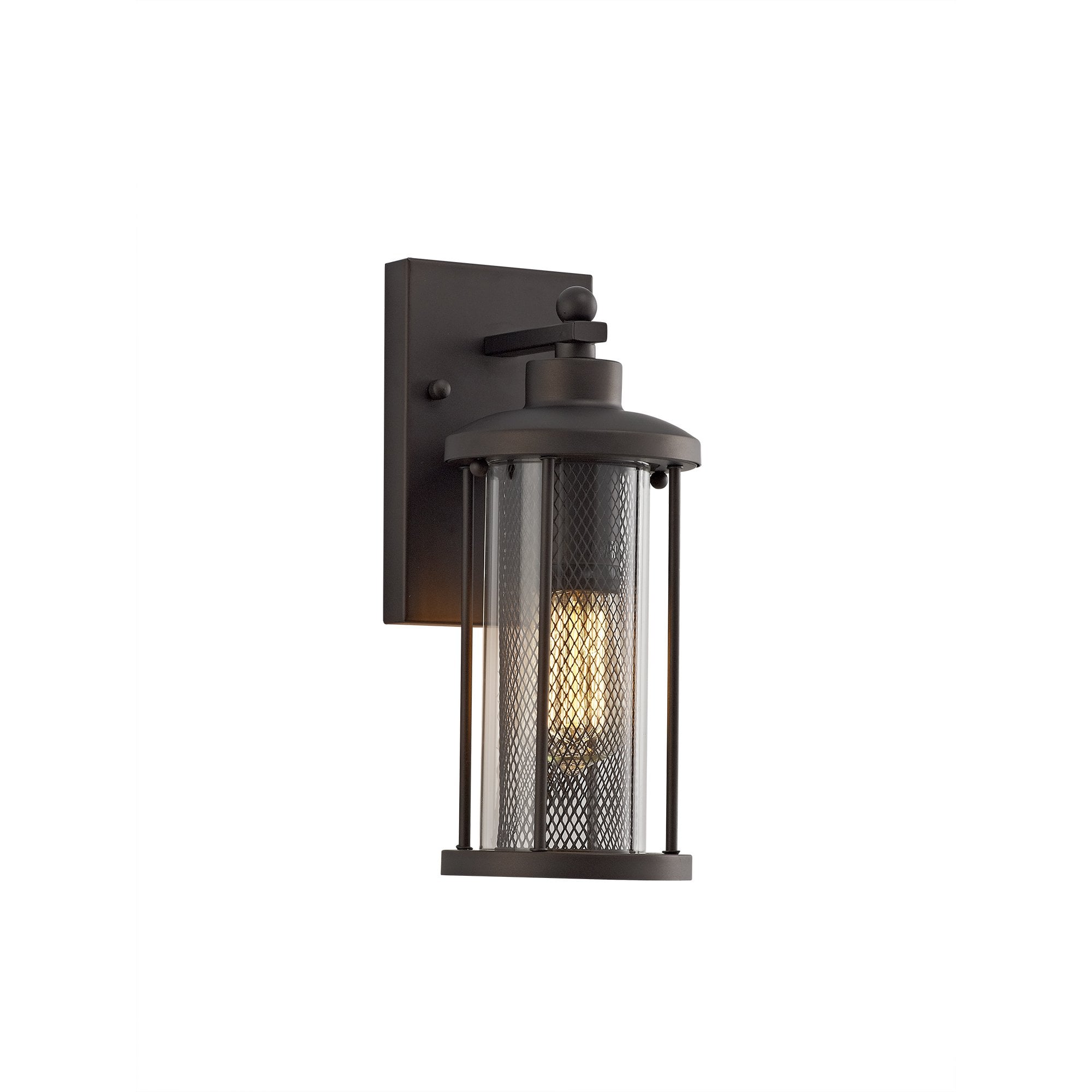 Small Wall Lamp, 1 x E27, Antique Bronze/Clear Glass, IP54, 2yrs Warranty