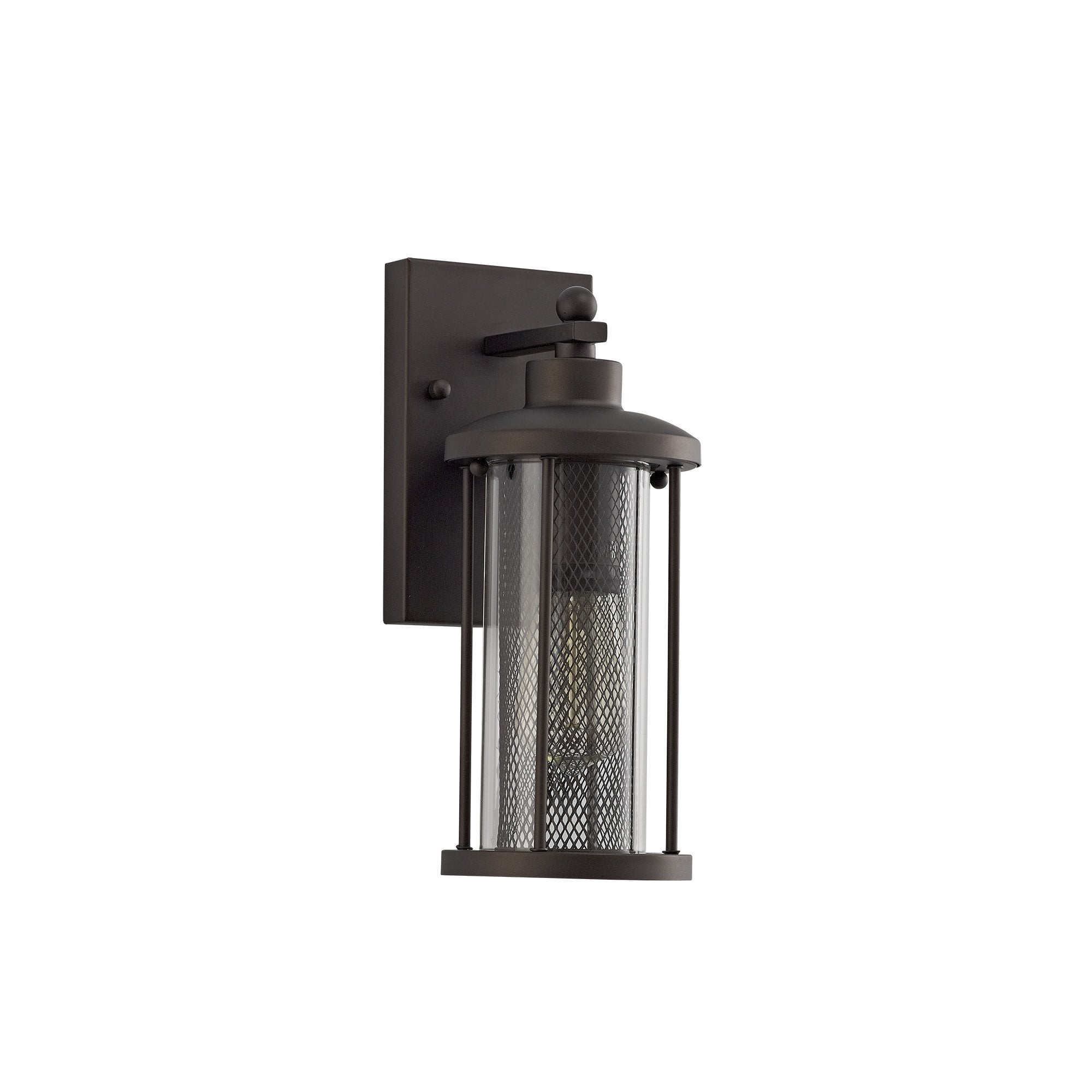 Small Wall Lamp, 1 x E27, Antique Bronze/Clear Glass, IP54, 2yrs Warranty