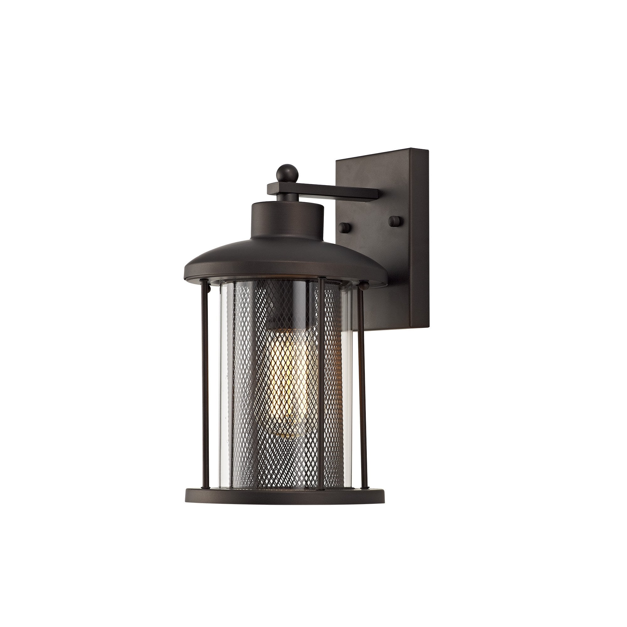 Large Wall Lamp, 1 x E27, Antique Bronze/Clear Glass, IP54, 2yrs Warranty