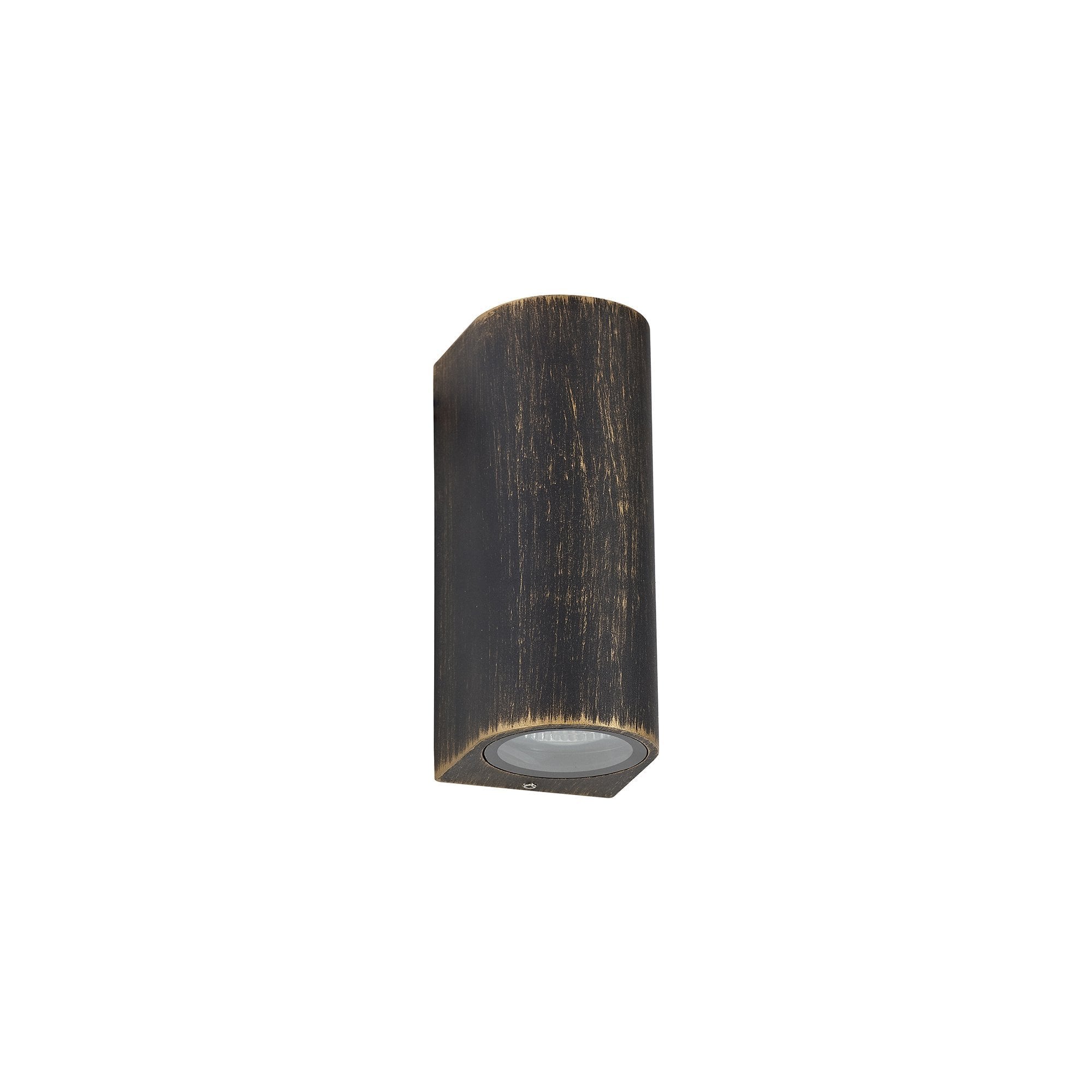 Curved Wall Lamp, 2 x GU10, IP54, Black/Gold