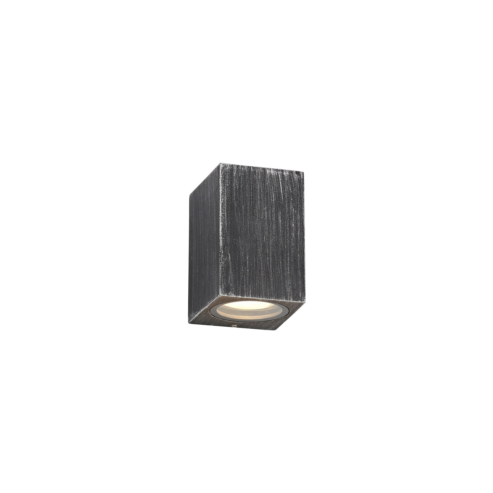 Rectangle Wall Lamp, 1 x GU10, IP54, Black/Silver