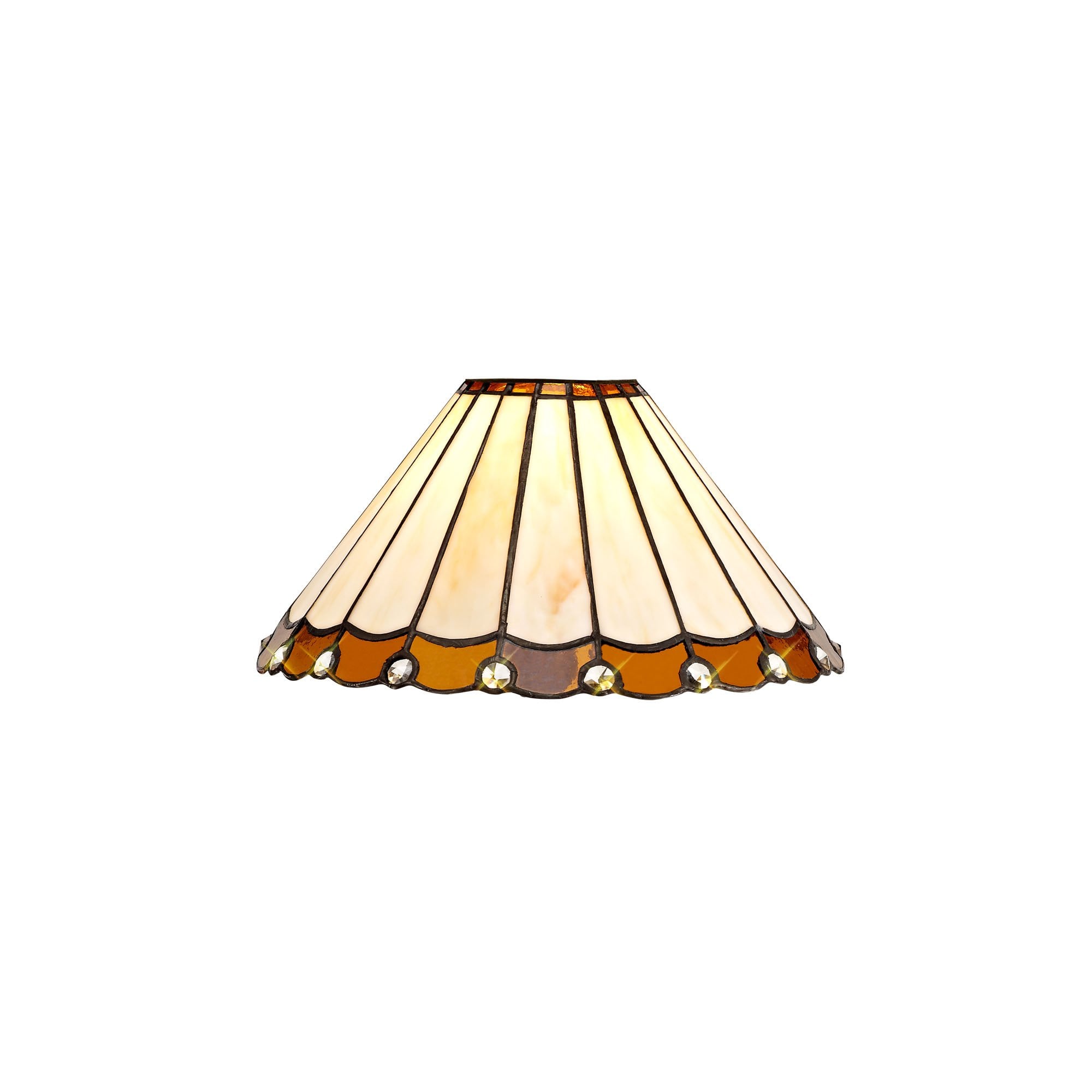 Tiffany 30cm Non-Electric Shade, Amber/Cream/Crystal