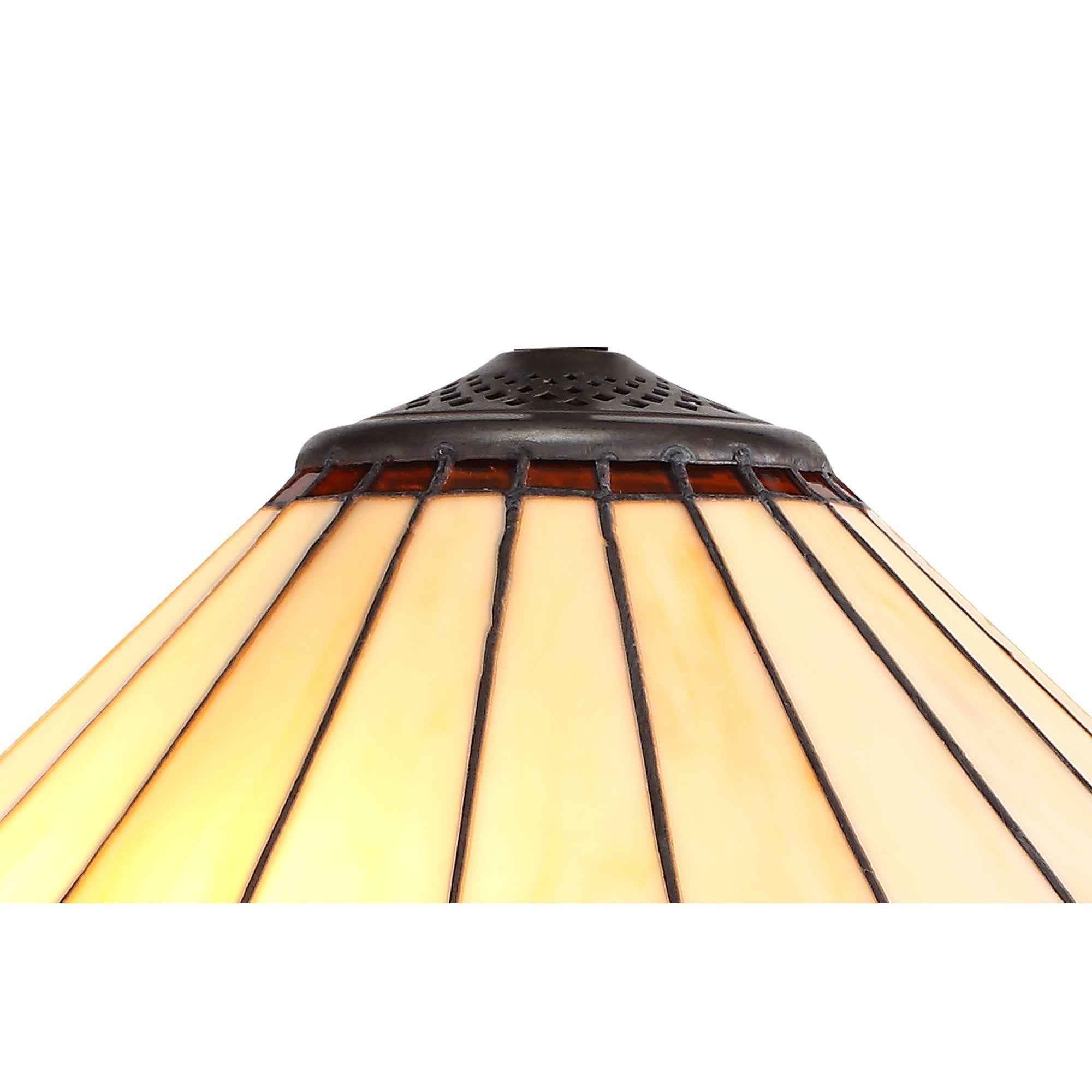 Tiffany 40cm Shade Only Suitable For Pendant/Ceiling/Table Lamp, Amber/Cream/Crystal