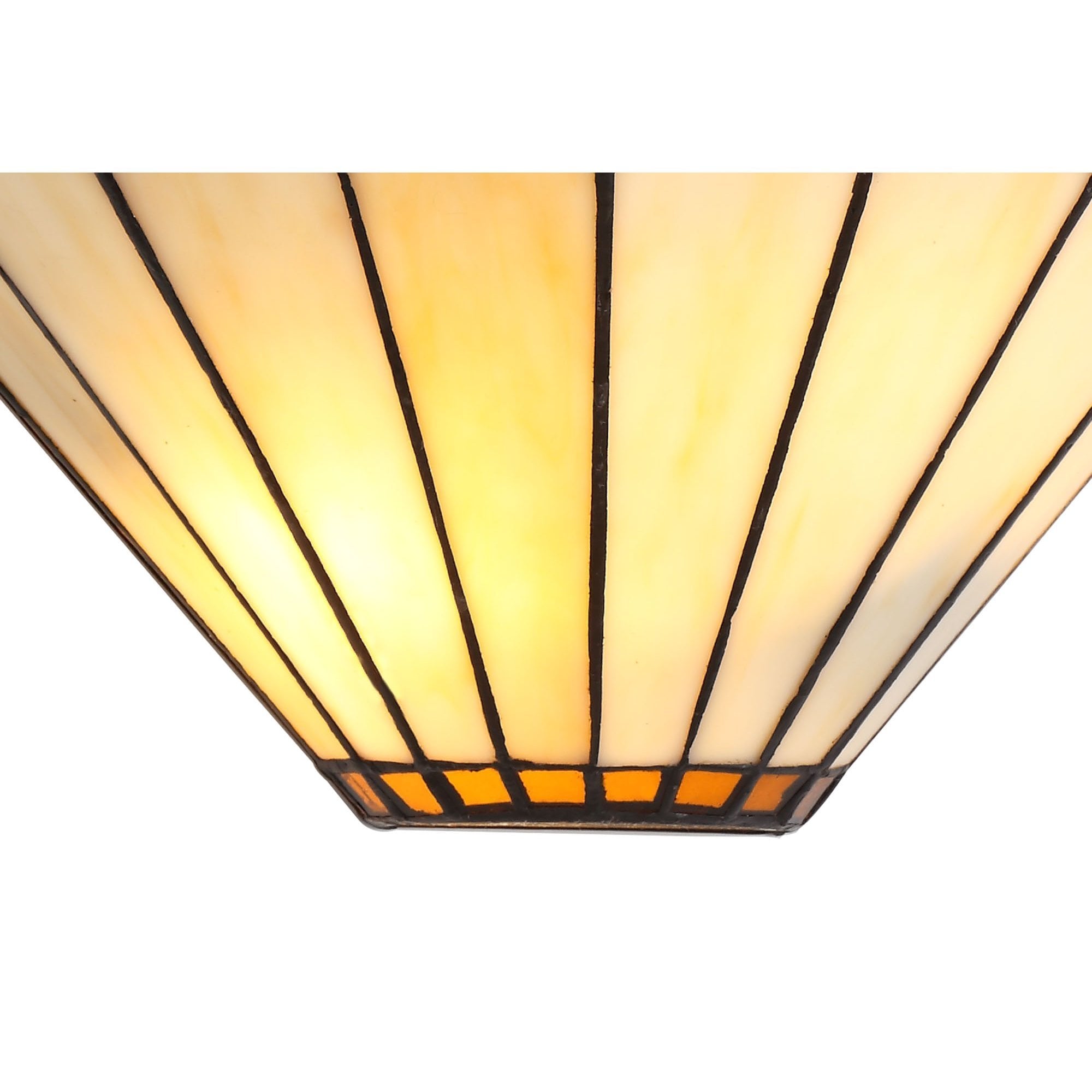 Tiffany Wall Lamp, 2 x E14, Amber/Cream/Crystal