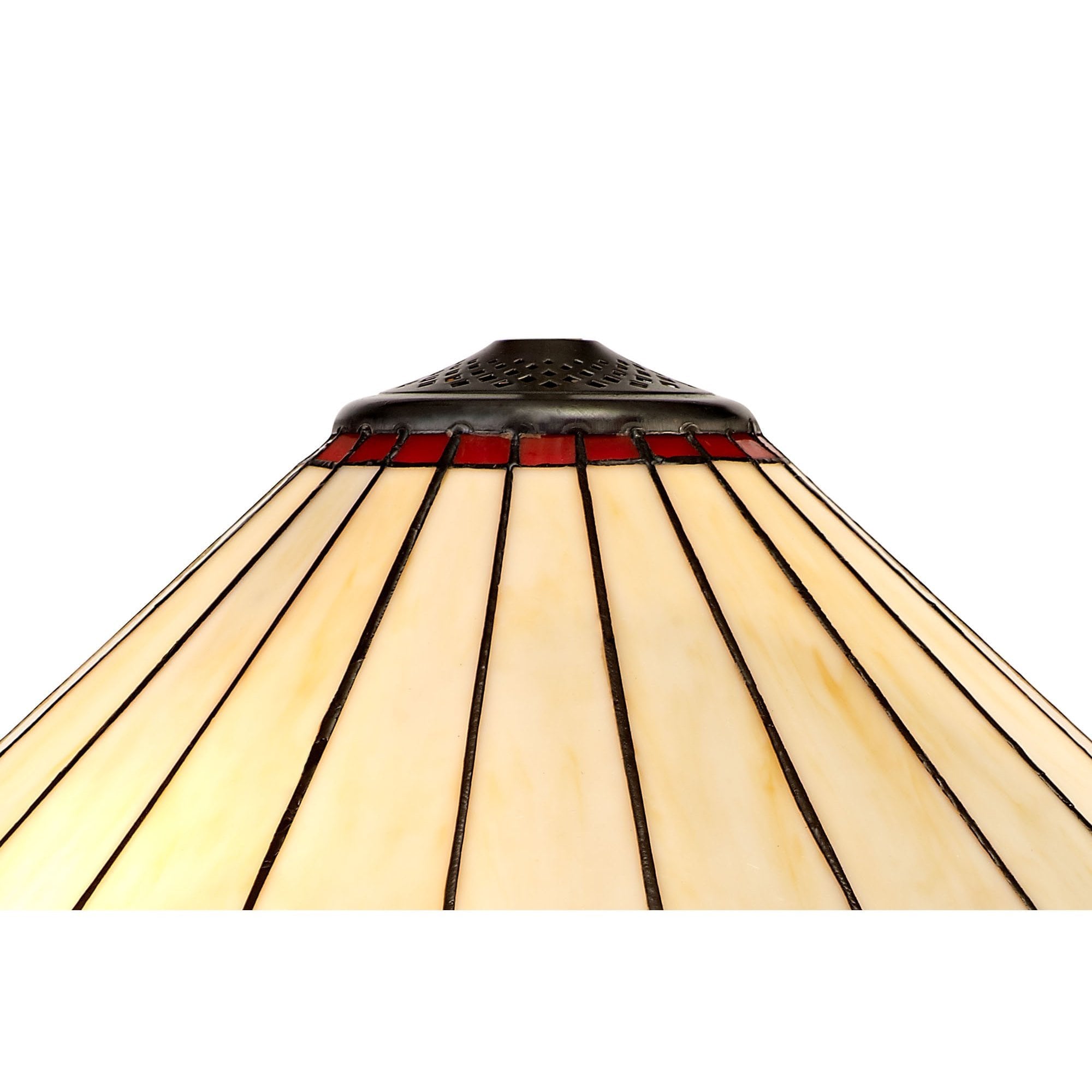 Tiffany 40cm Shade Only Suitable For Pendant/Ceiling/Table Lamp, Red/Cream/Crystal