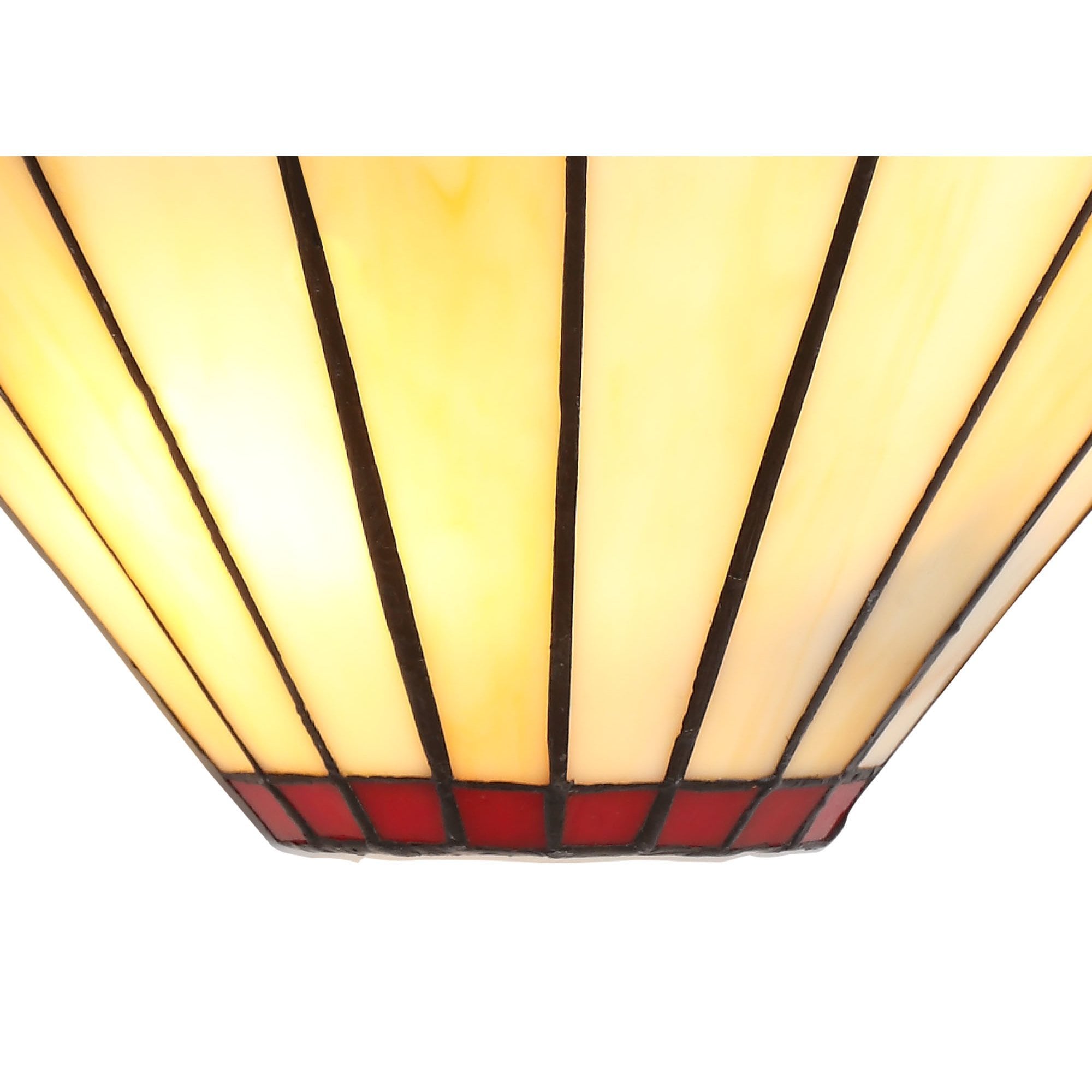 Tiffany Wall Lamp, 2 x E14, Red/Cream/Crystal