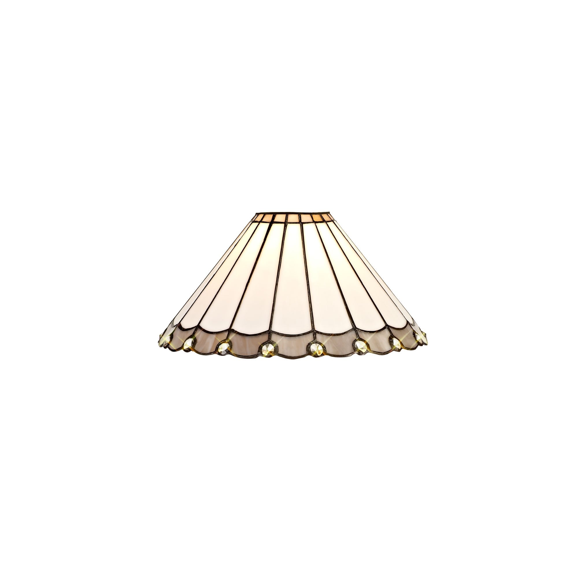 Tiffany 30cm Non-Electric Shade, Grey/Cream/Crystal