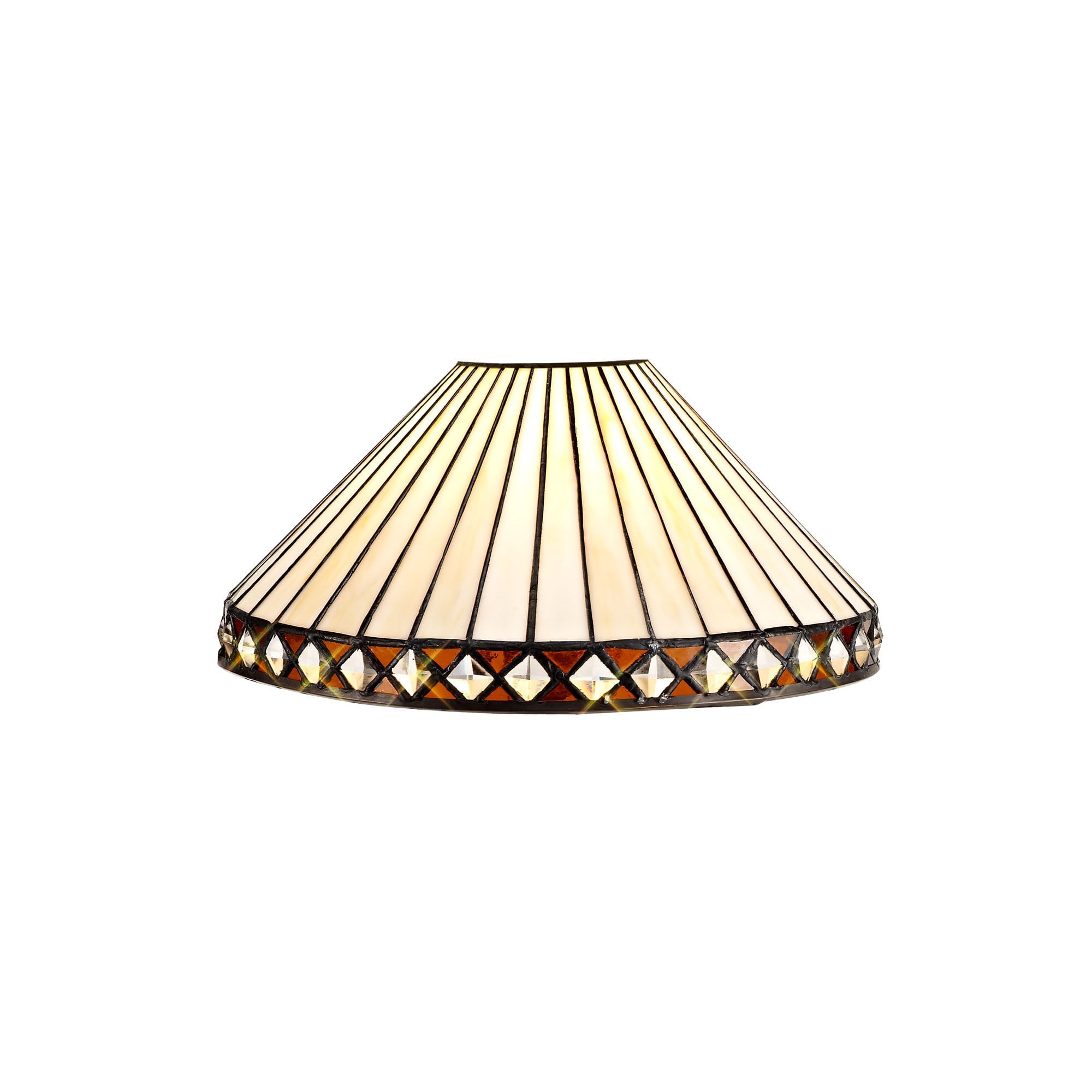 Tiffany 30cm Non-electric Shade Suitable For Pendant/Ceiling/Table Lamp, Amber/Cream/Crystal