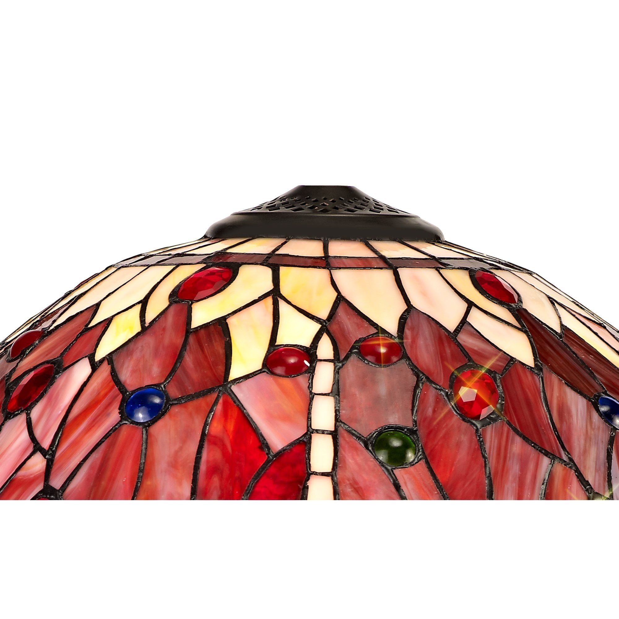 Tiffany 40cm Shade Only Suitable For Pendant/Ceiling/Table Lamp, Purple/Pink/Crystal