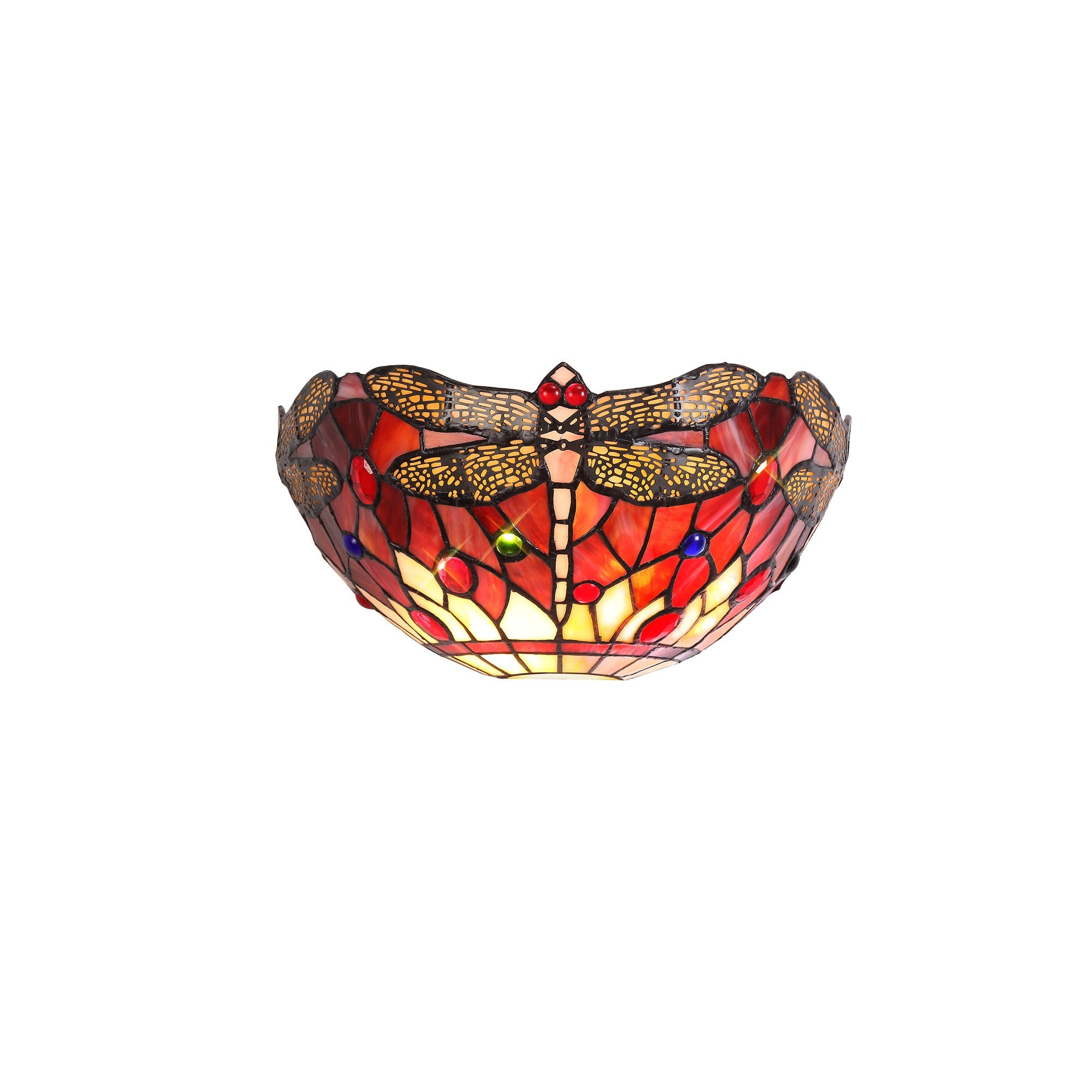 Tiffany Wall Lamp, 2 x E14, Purple/Pink/Crystal