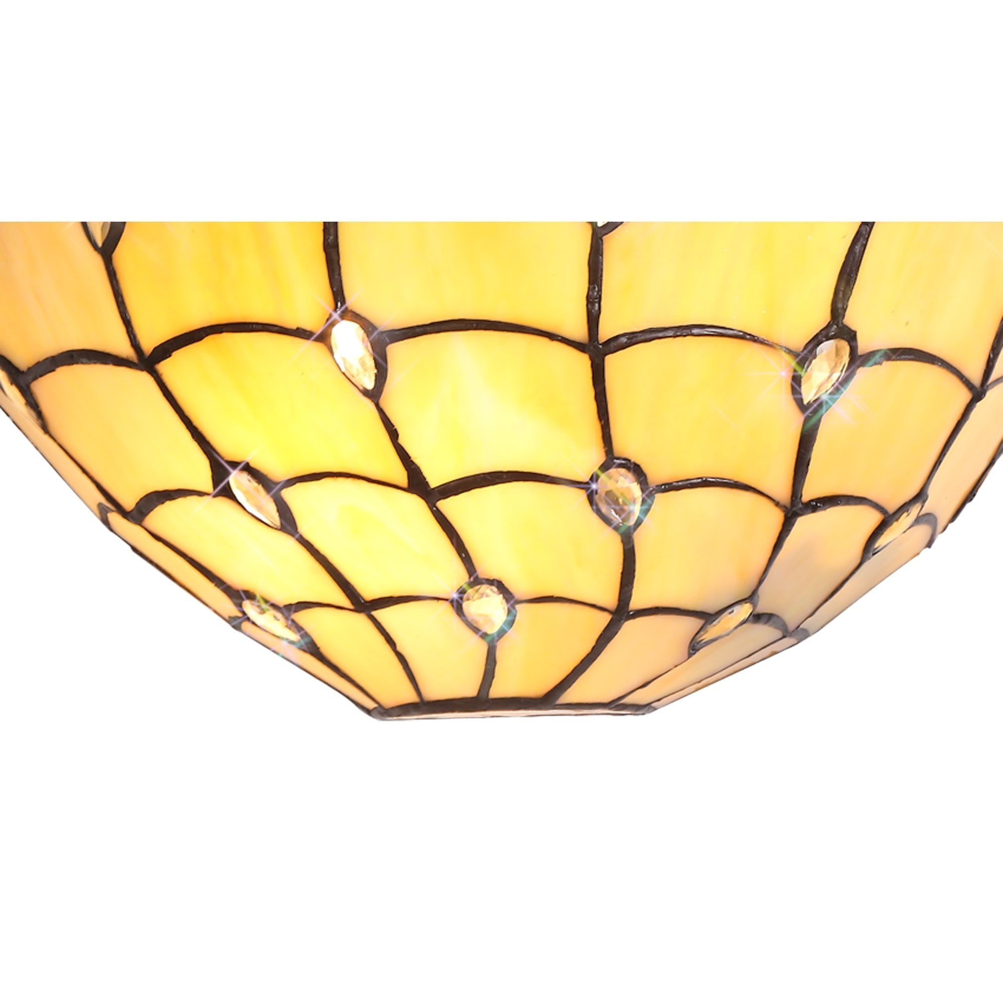 Tiffany 30cm Wall Lamp, 2 x E14, Beige/Clear Crystal