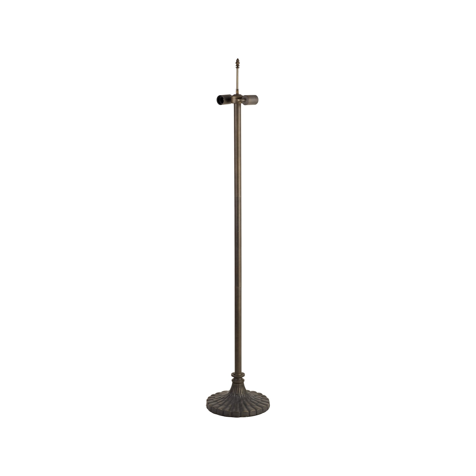 Stepped Design Floor Lamp, 2 x E27, Aged Antique Brass